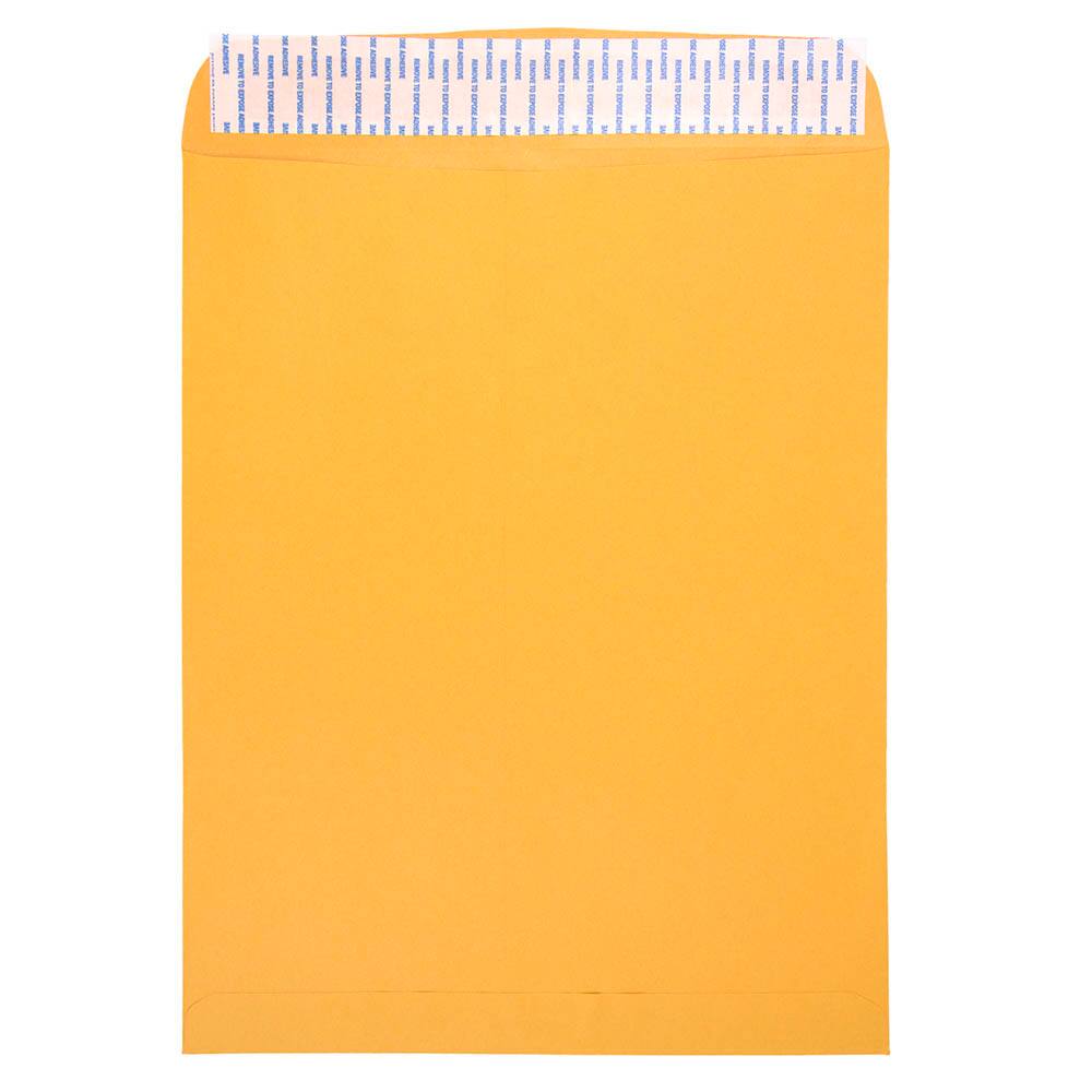 JAM Paper 12" x 15.5" Brown Kraft Recycled Peel & Seal Closure Envelopes, 500ct.