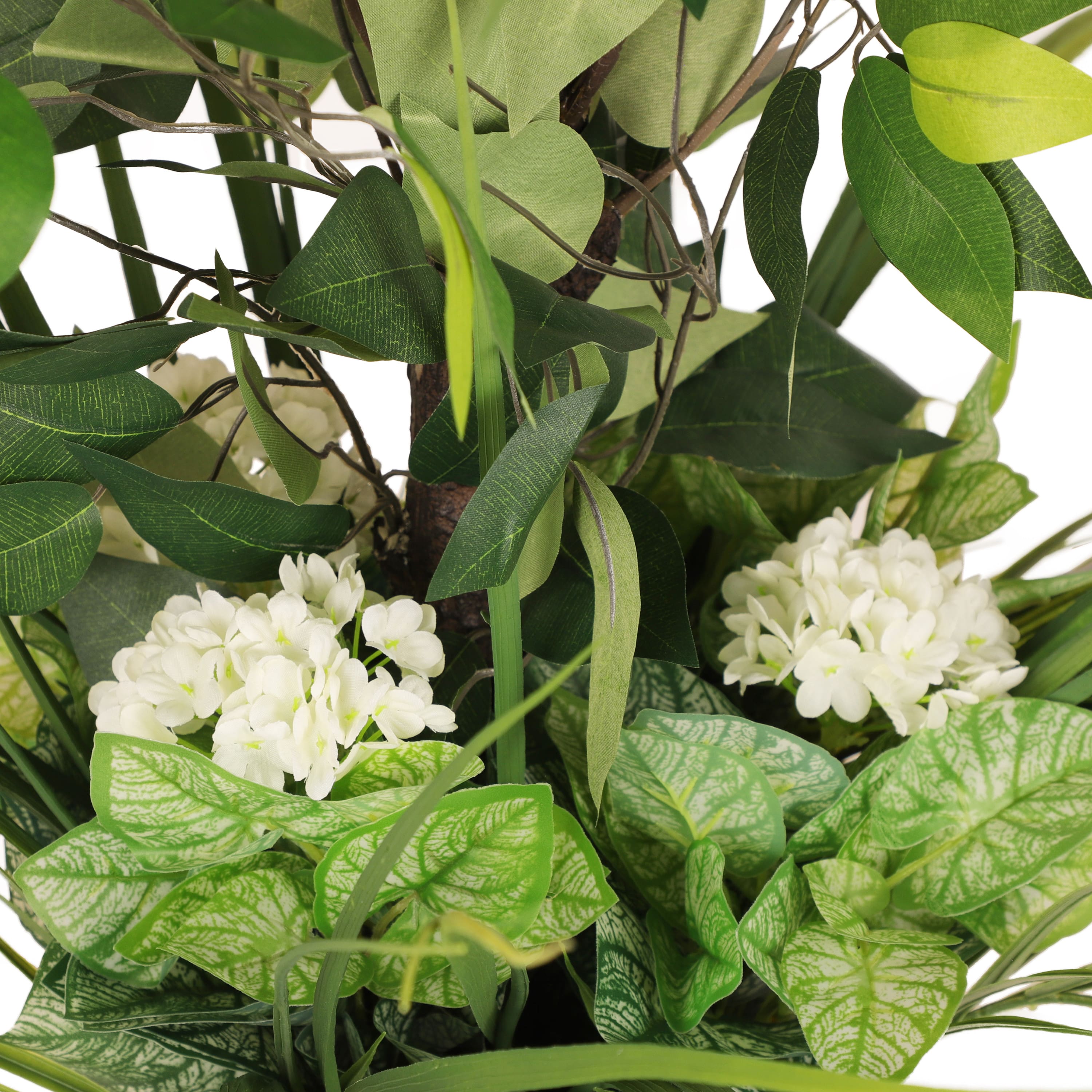 6ft. Artificial Ficus Microcarpa Tree in White Decorative Pot