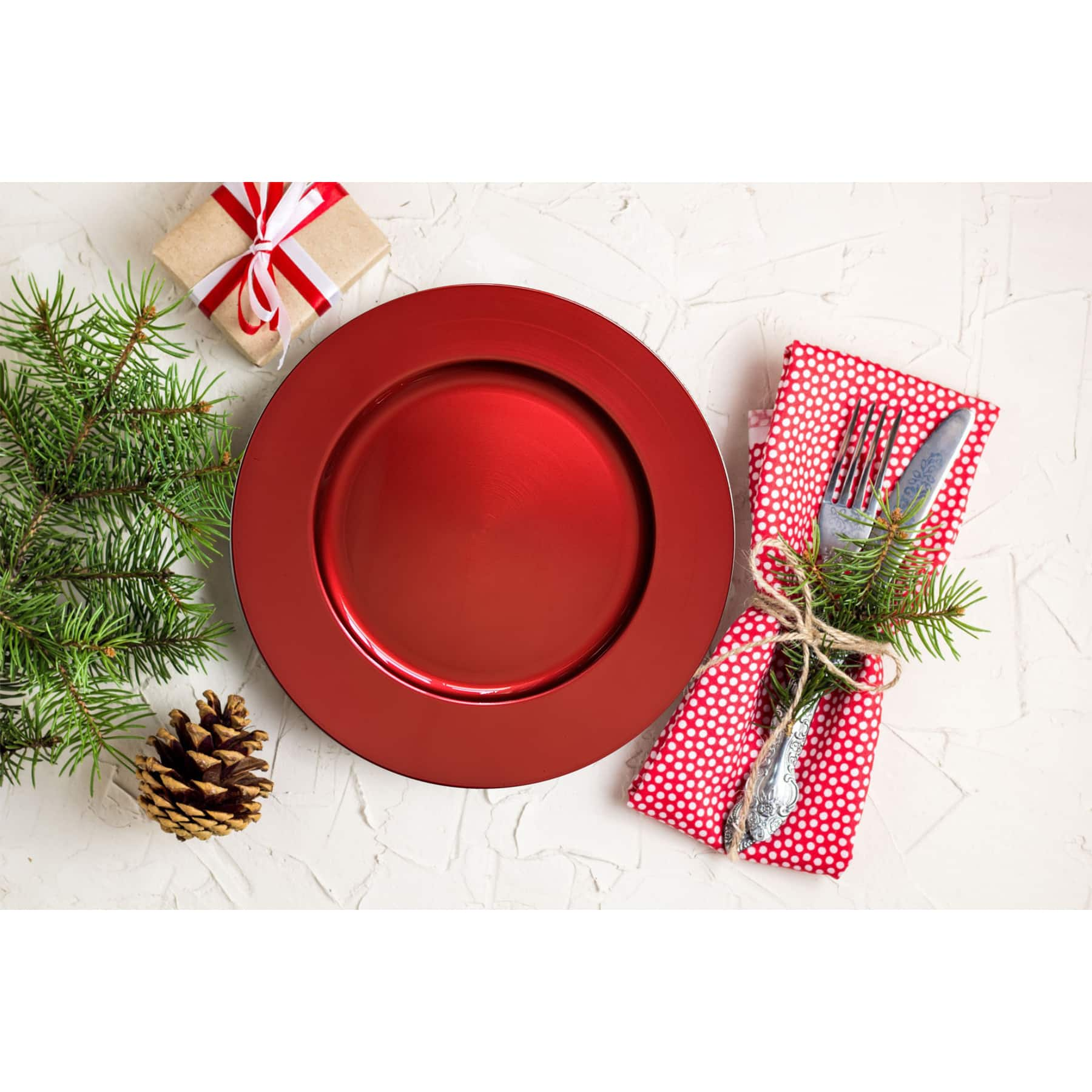 13&#x22; Red Decorative Charger Plates, 6ct. by Ashland&#xAE;