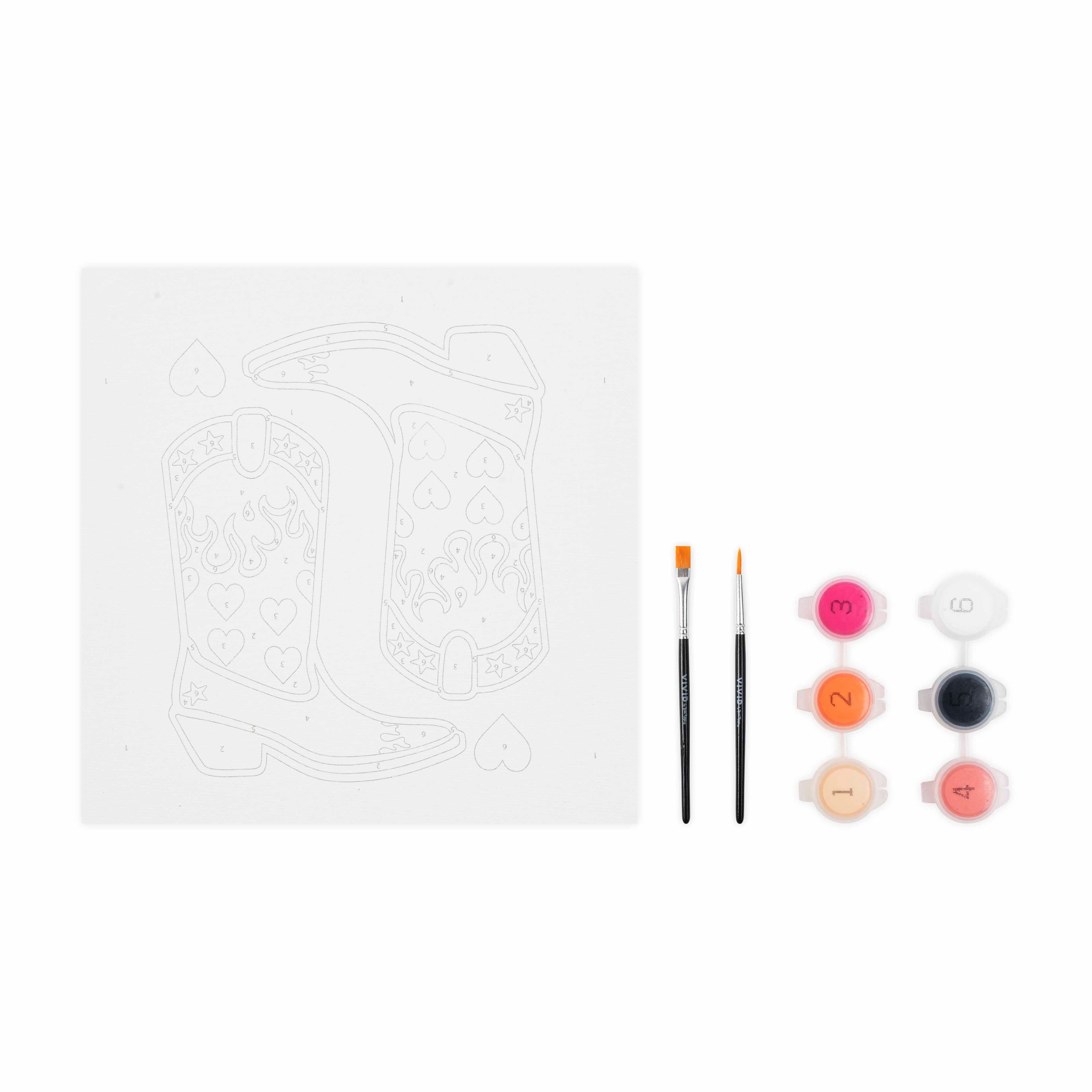 VIVID by Brea Reese&#xAE; Cowboy Boots Acrylic Paint-by-Number Kit