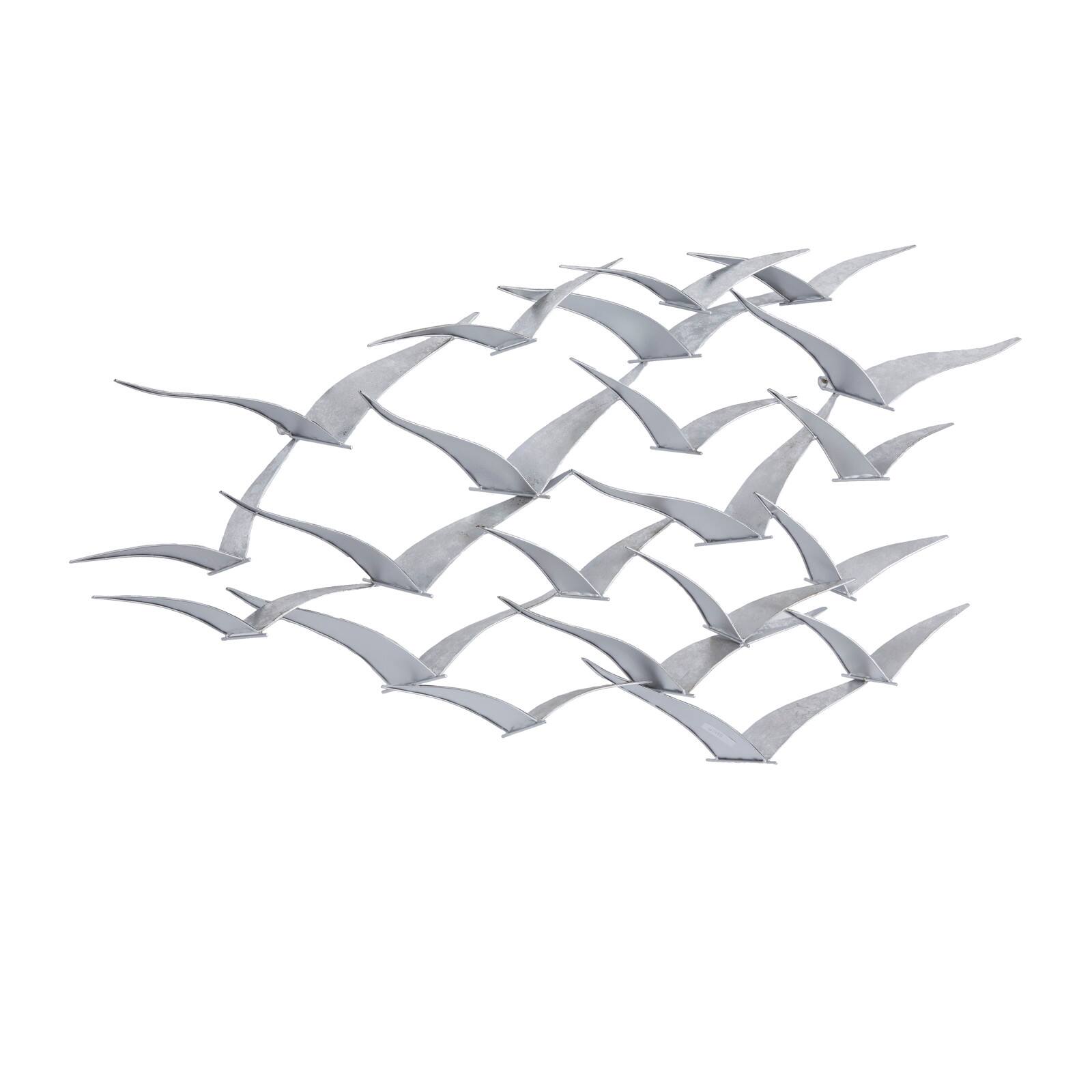 Silver Metal Contemporary Wall Decor, 25" x 48" x 3"