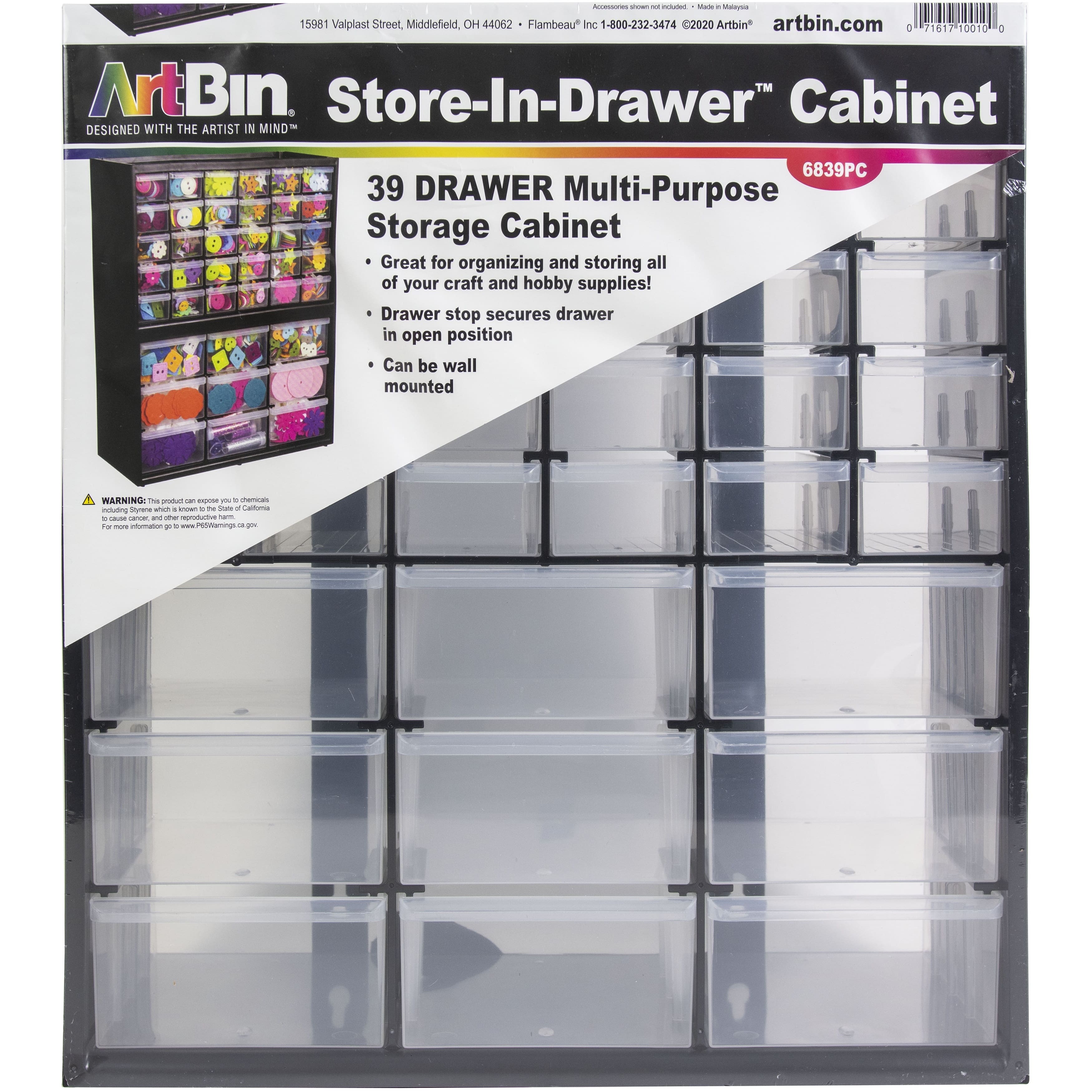 ArtBin, Store-In-Drawer Cabinet, 30 Compartment Drawers, White, Arts and  Crafts Storage Case, 1 Piece, 6830PC 