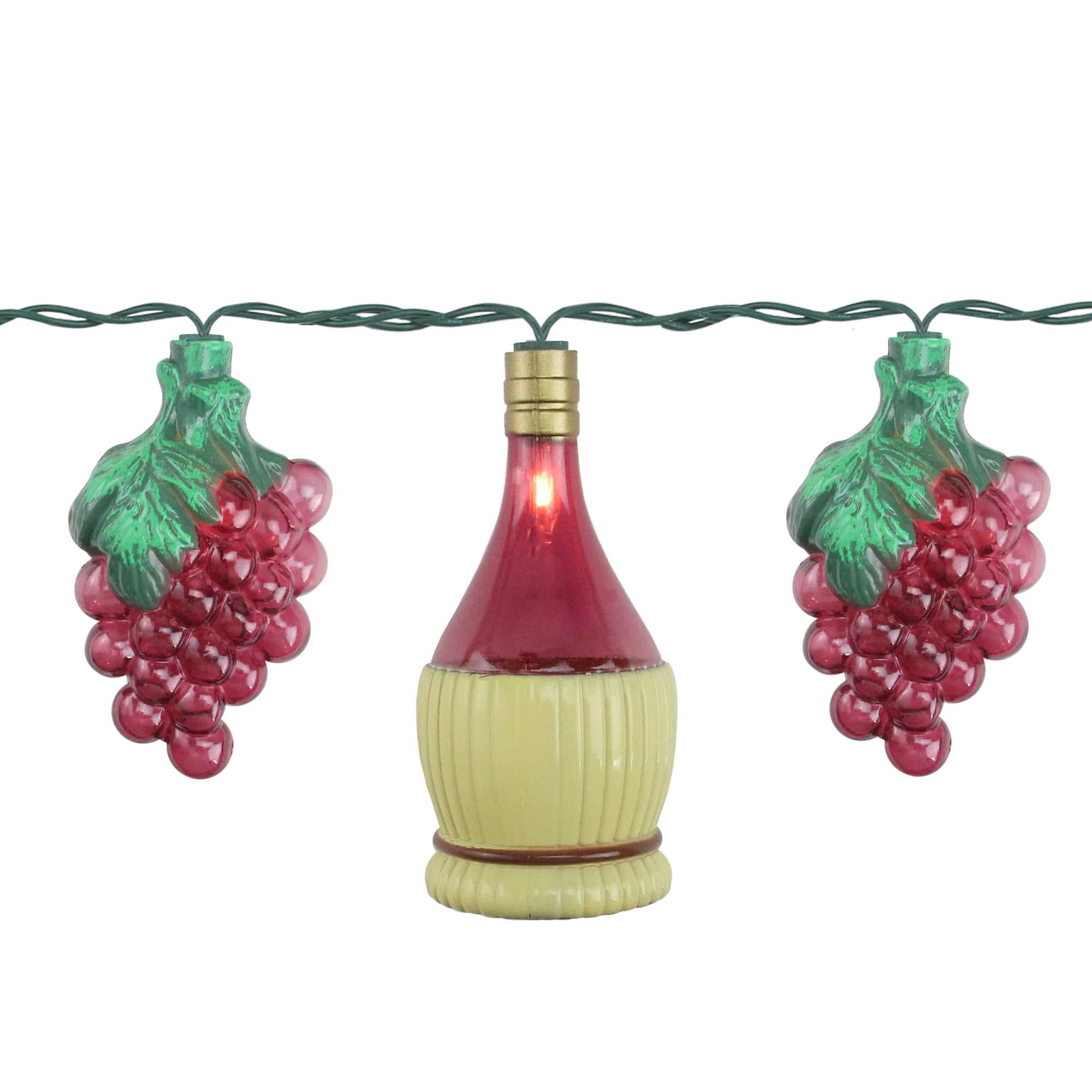 10ct. Purple Grape &#x26; Wine Bottle Novelty Christmas String Lights