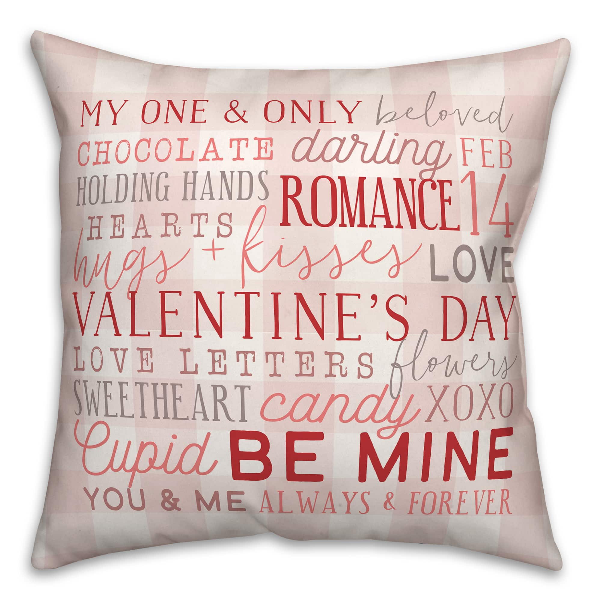 Hugs and Kisses Personalized Valentines Throw Pillow Cover