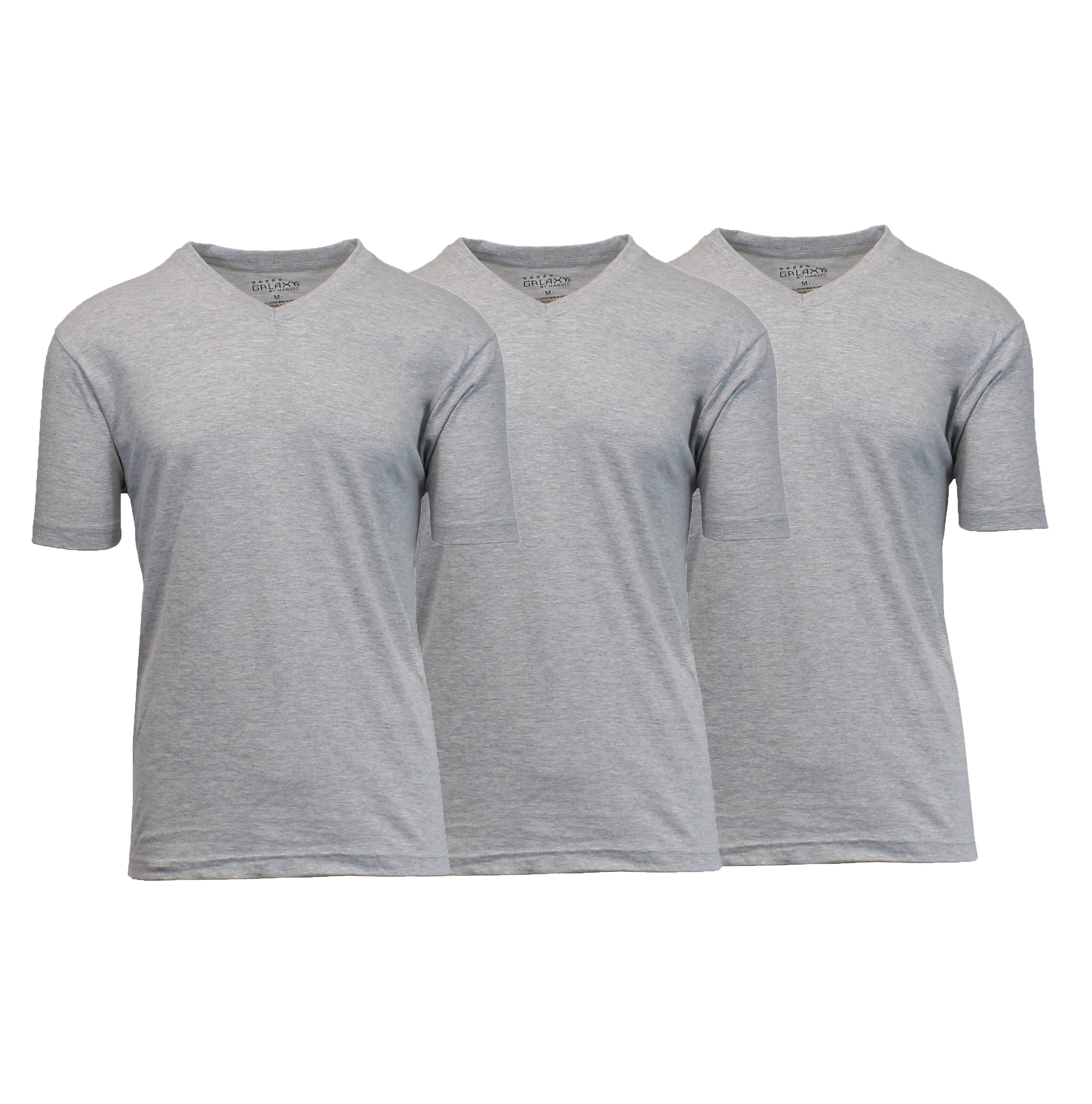 Galaxy by Harvic Men's Short Sleeve V-Neck T-Shirt 3 Pack
