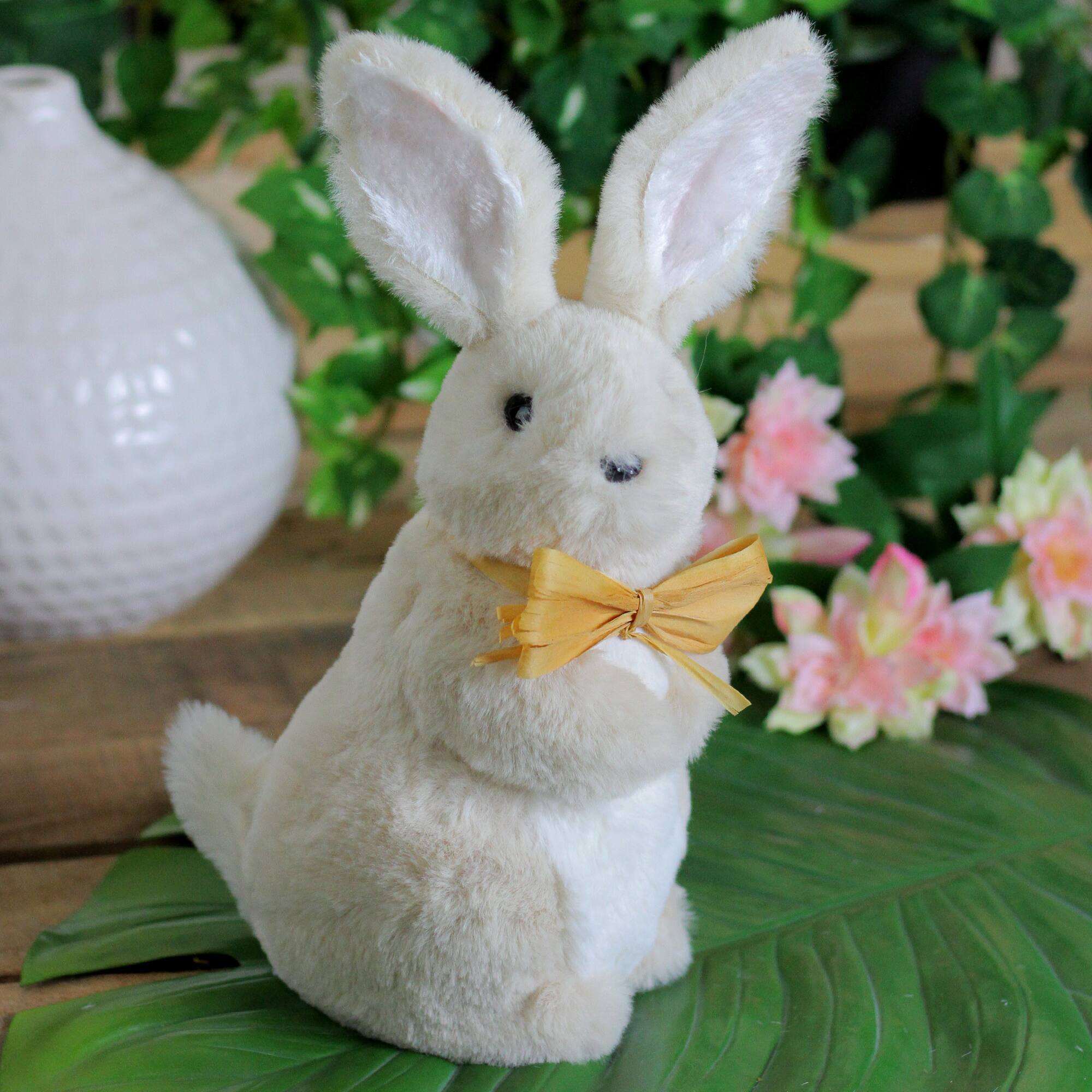 11&#x22; Beige Plush Standing Easter Bunny Boy Figure