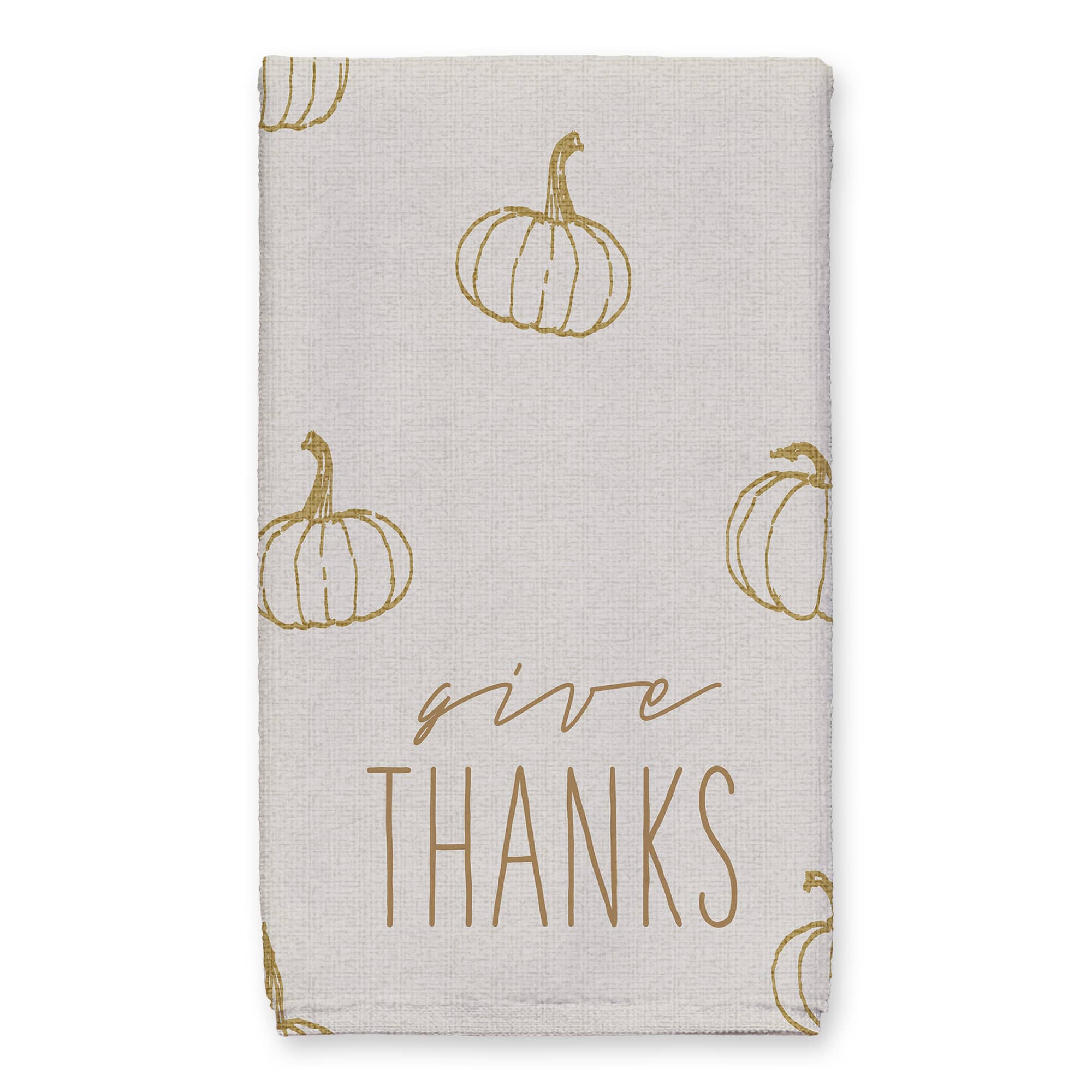 Give Thanks Mustard Pumpkin Tea Towel Set