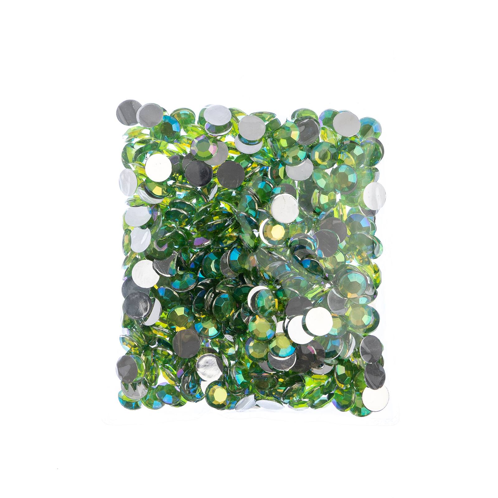 John Bead Acrylic Round Flat Back Rhinestones, 10mm