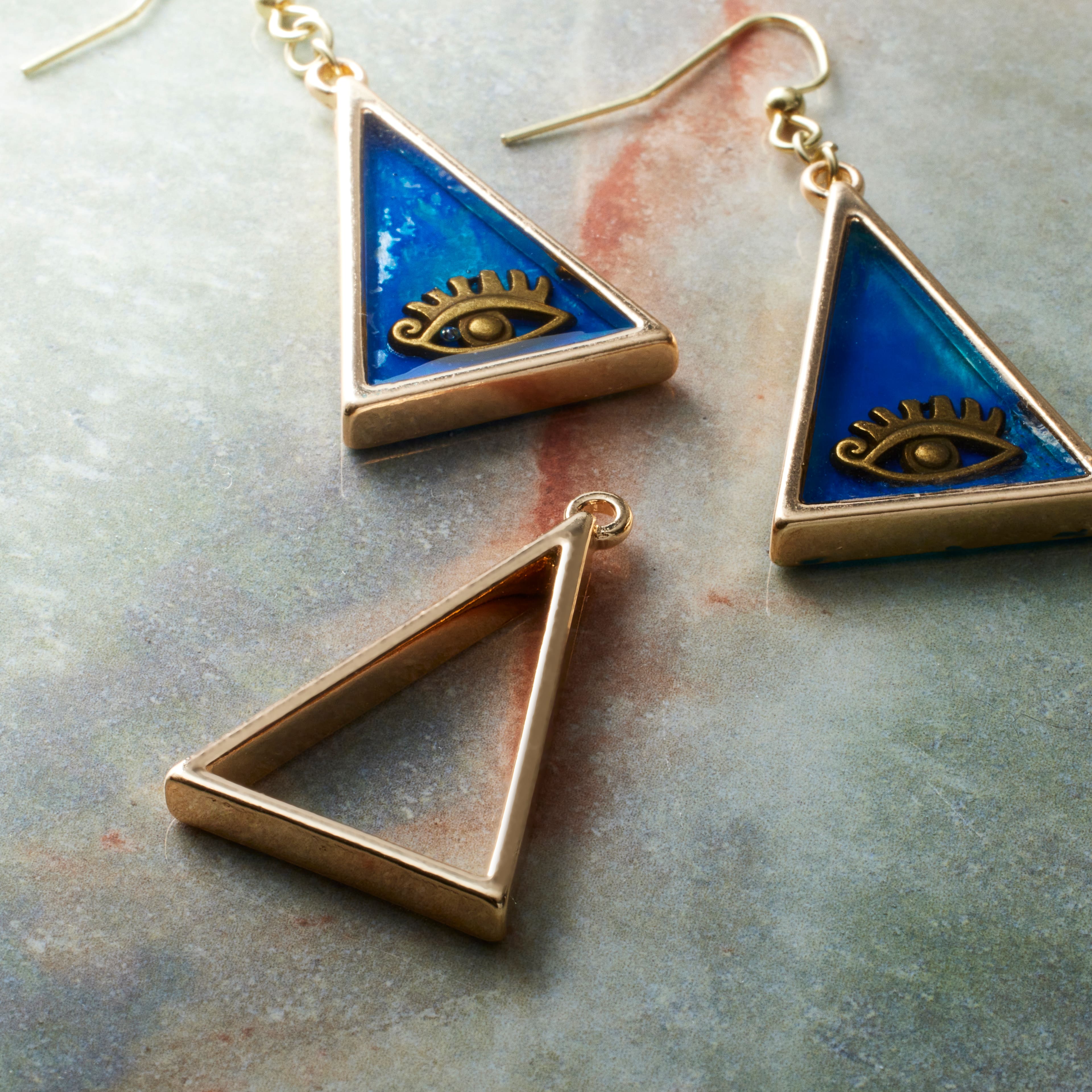12 Packs: 4 ct. (48 total) Gold Open Back Frame Triangle Pendants by Bead Landing&#x2122;