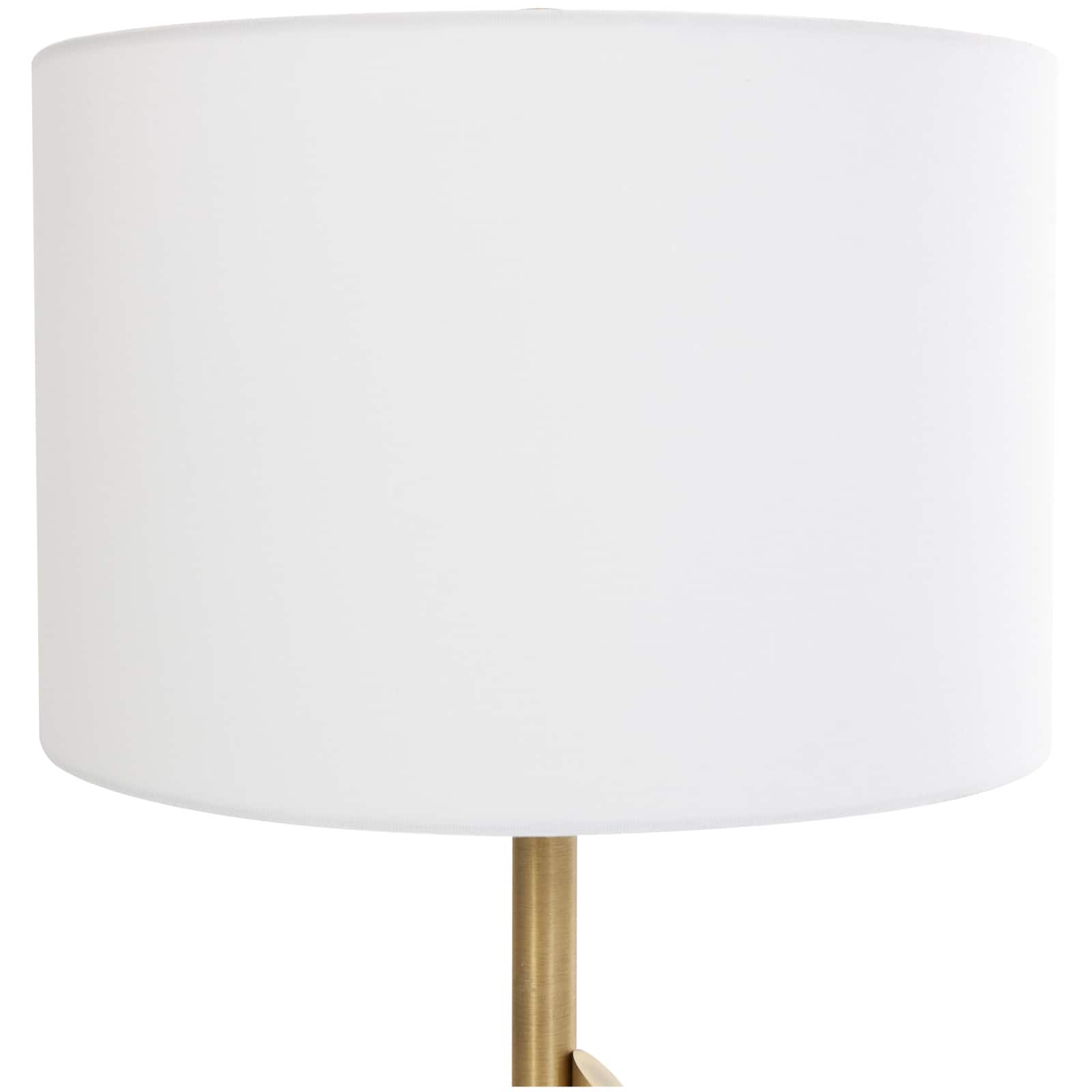 2ft. Gold Metal Abstract Tiered Pillar Accent Lamp with Glass Base