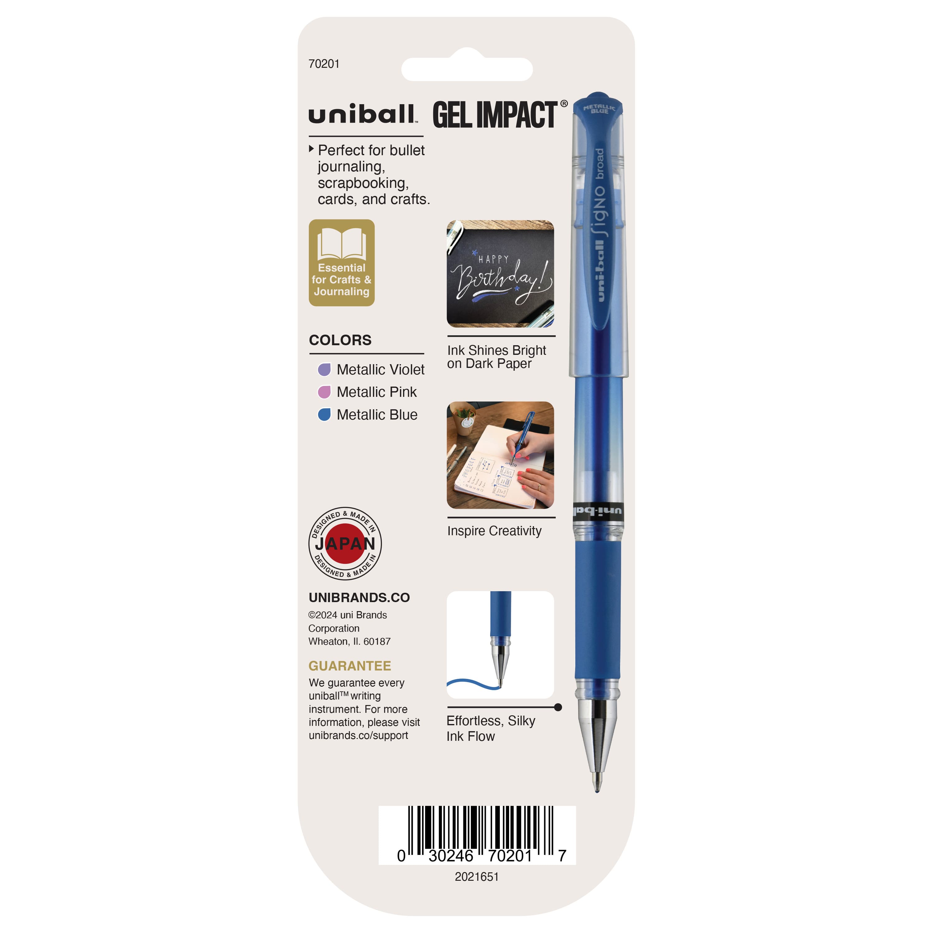 uniball&#x2122; GEL IMPACT 1mm Metallic 3 Color Gel Pen Set