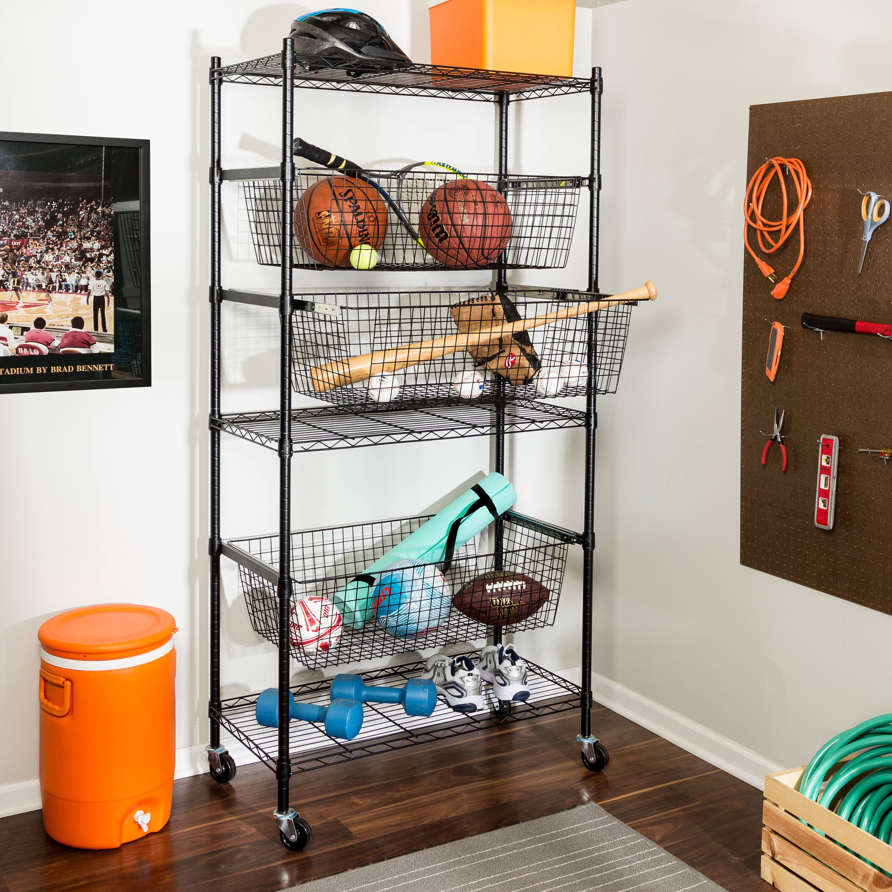 Honey Can Do Black All-Star Sports Shelving