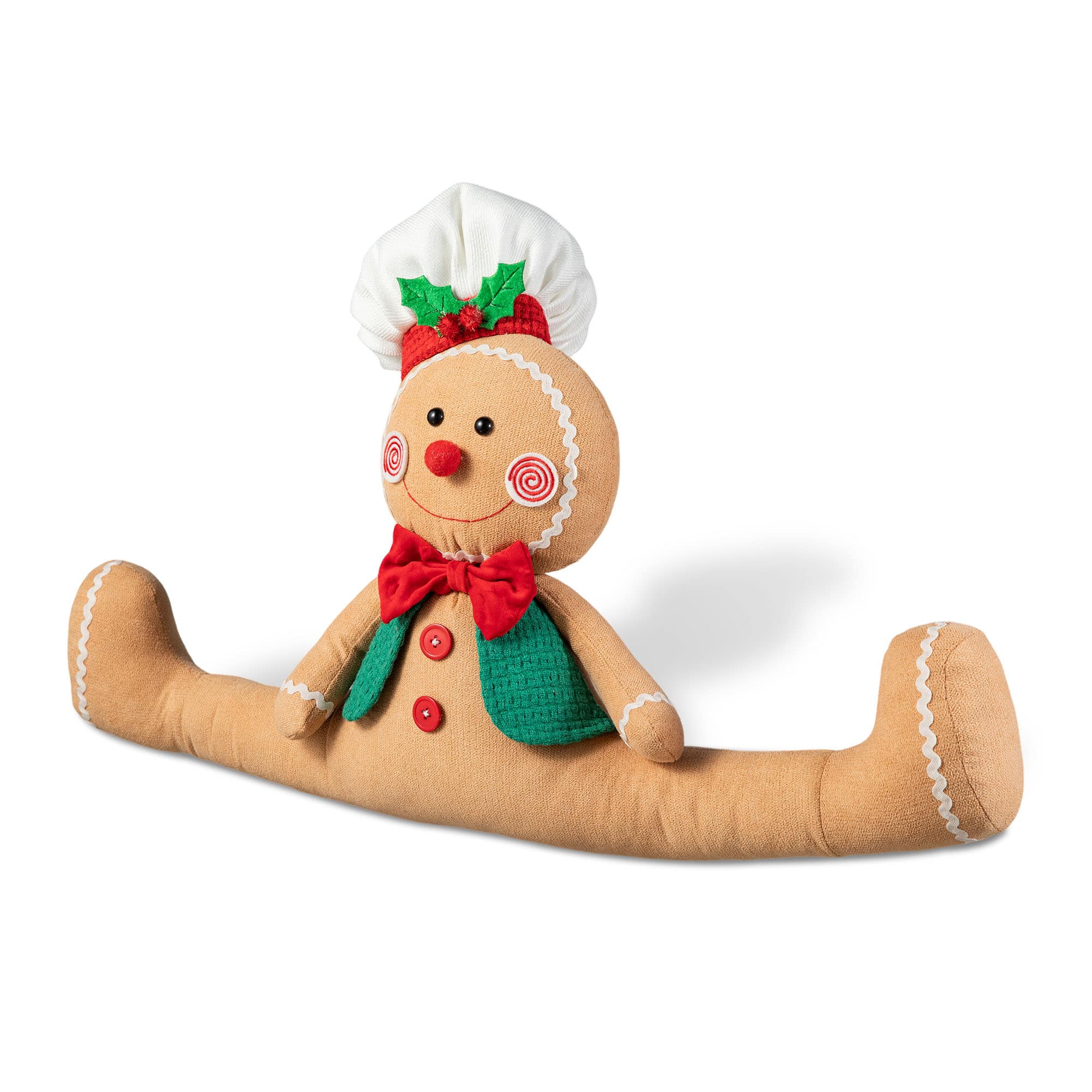 Glitzhome&#xAE; 27.5&#x22; Christmas Fabric Gingerbread Man Doorstop