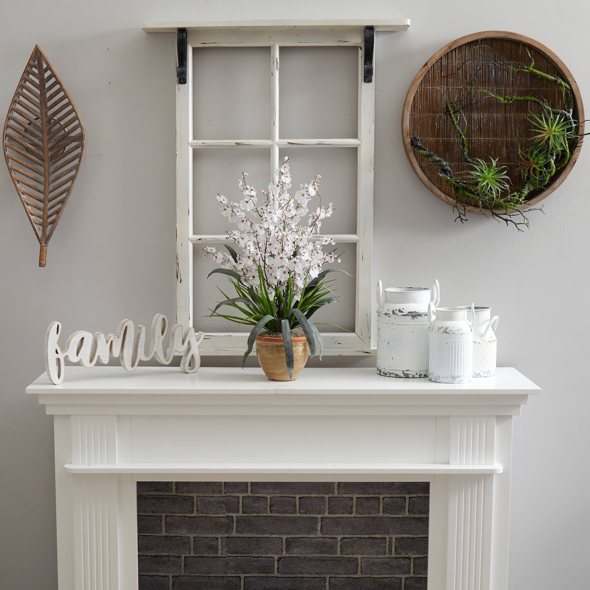 2ft. White Dancing Lady Orchid Arrangement in Ceramic Vase