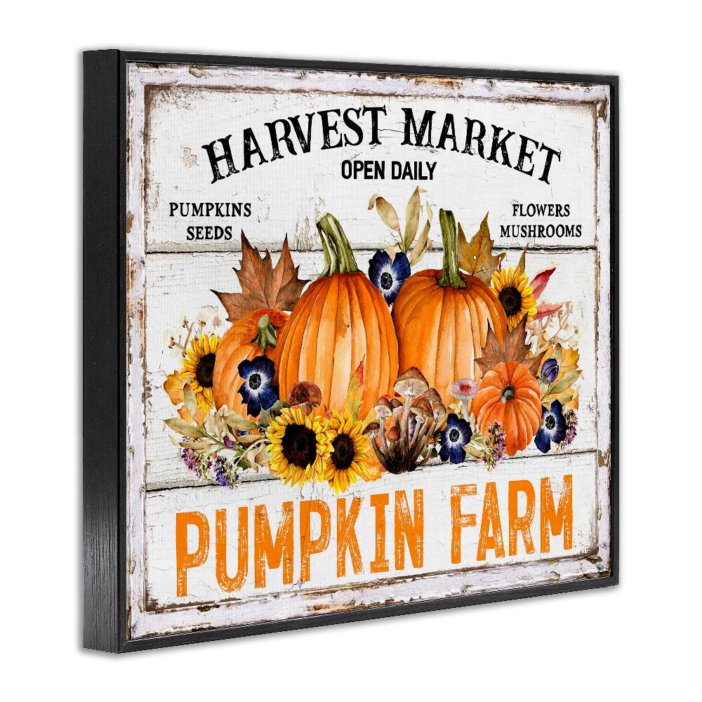 Stupell Industries Pumpkin Farm with Sunflowers Framed Giclee Art
