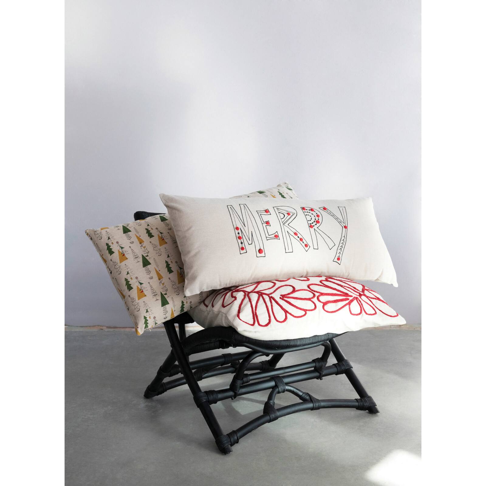 Hello Honey® 38" x 18" Christmas Tree Cotton Chambray Pillow