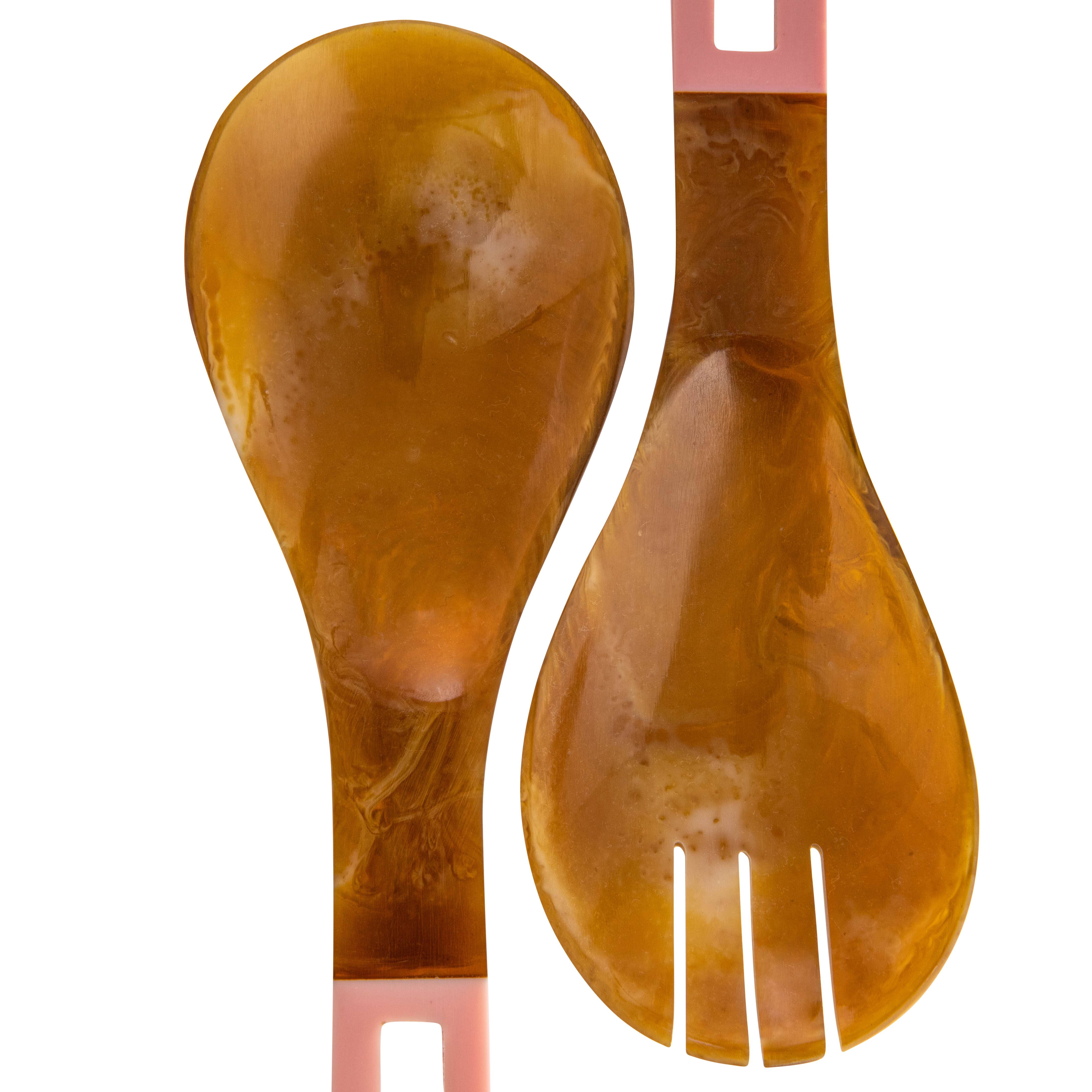Hello Honey&#xAE; Multicolor Vintage Salad Server Set in Drawstring Bag