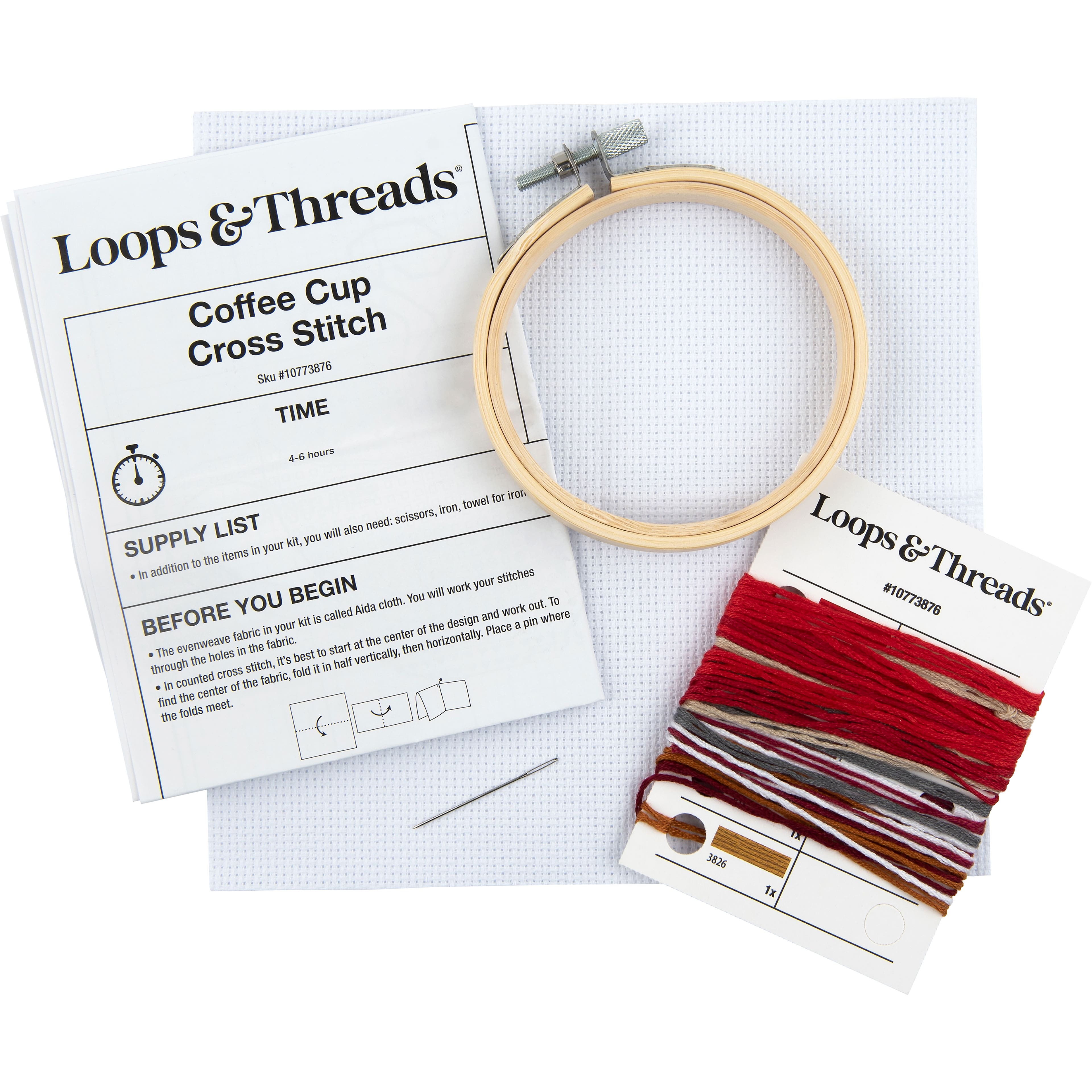 3.5" Coffee Cup Counted Cross Stitch Kit by Loops & Threads®