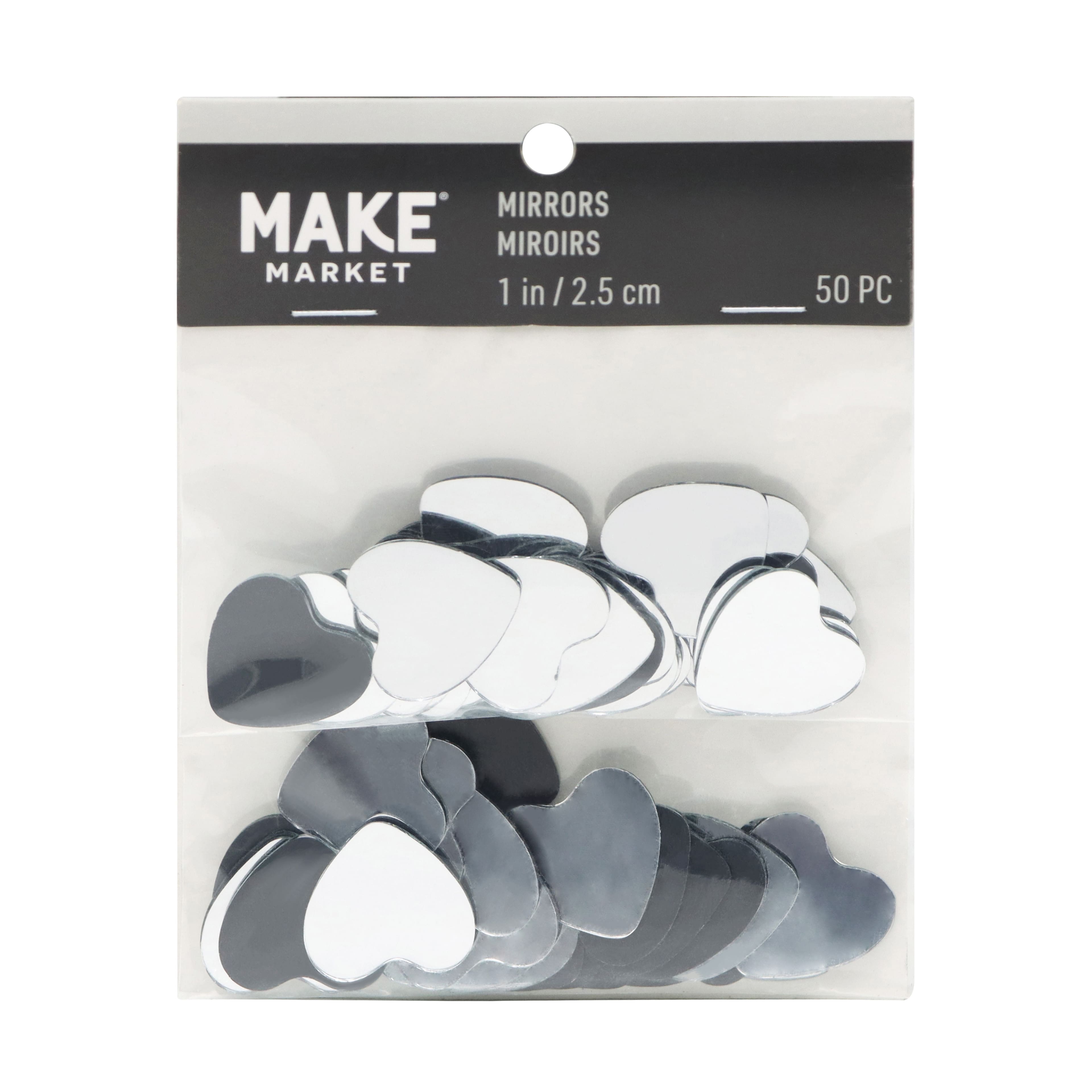 1&#x22; Heart Glass Mirrors, 50ct. by Make Market&#xAE;