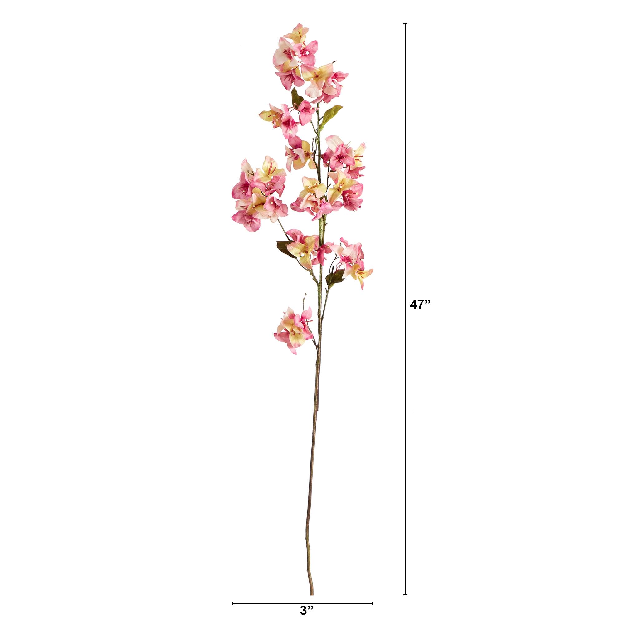47&#x22; Light Pink Bougainvillea Flower Stems, 3ct.
