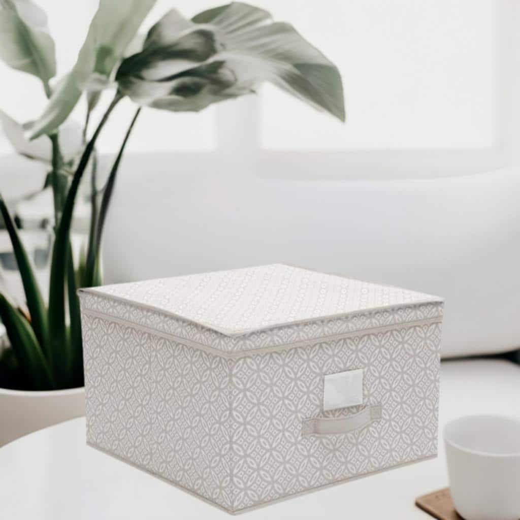 Simplify Jumbo Gray Boho Storage Box