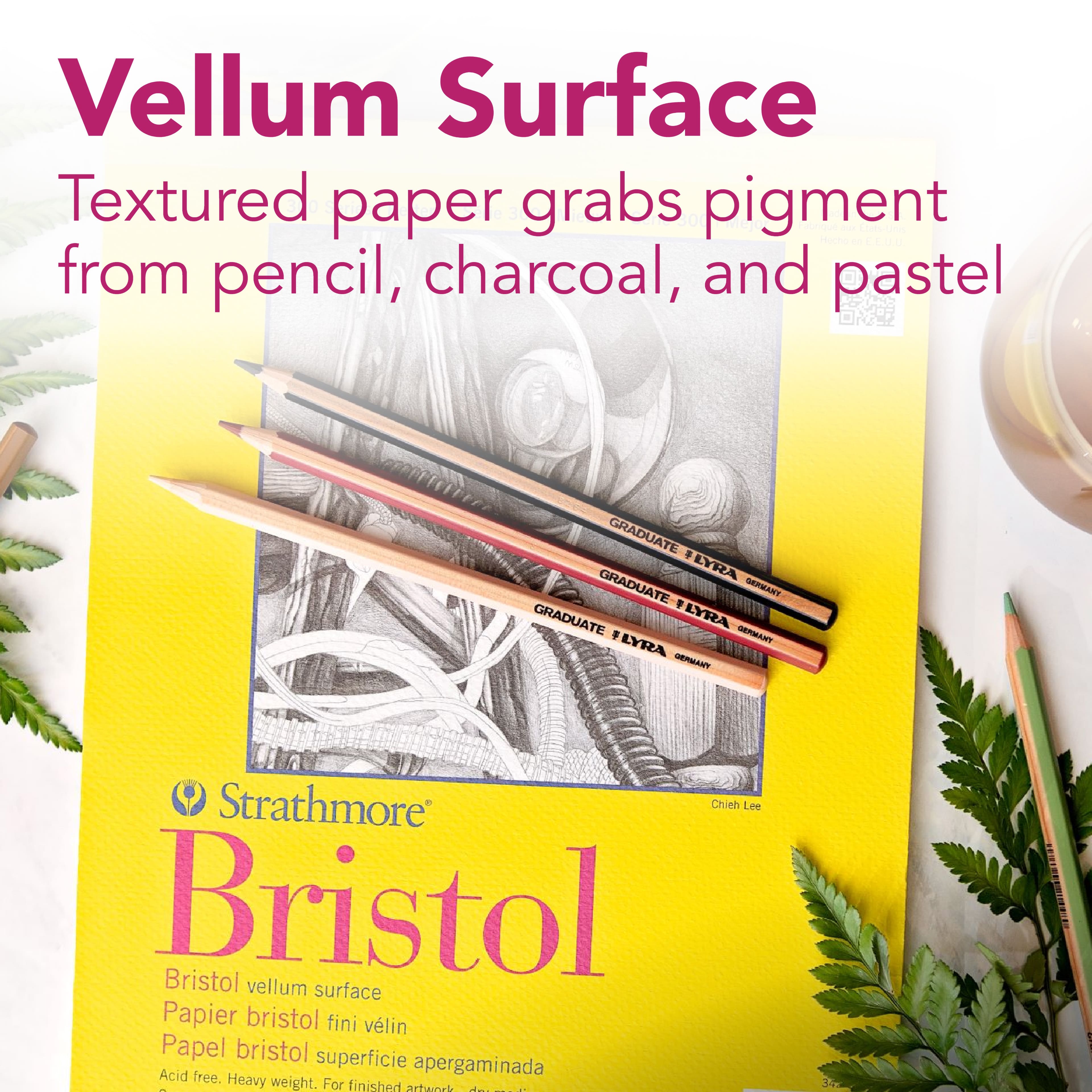 Bloc de papier bristol au fini vélin, Série 300, 55,9 cm x 76,2 cm de Strathmore