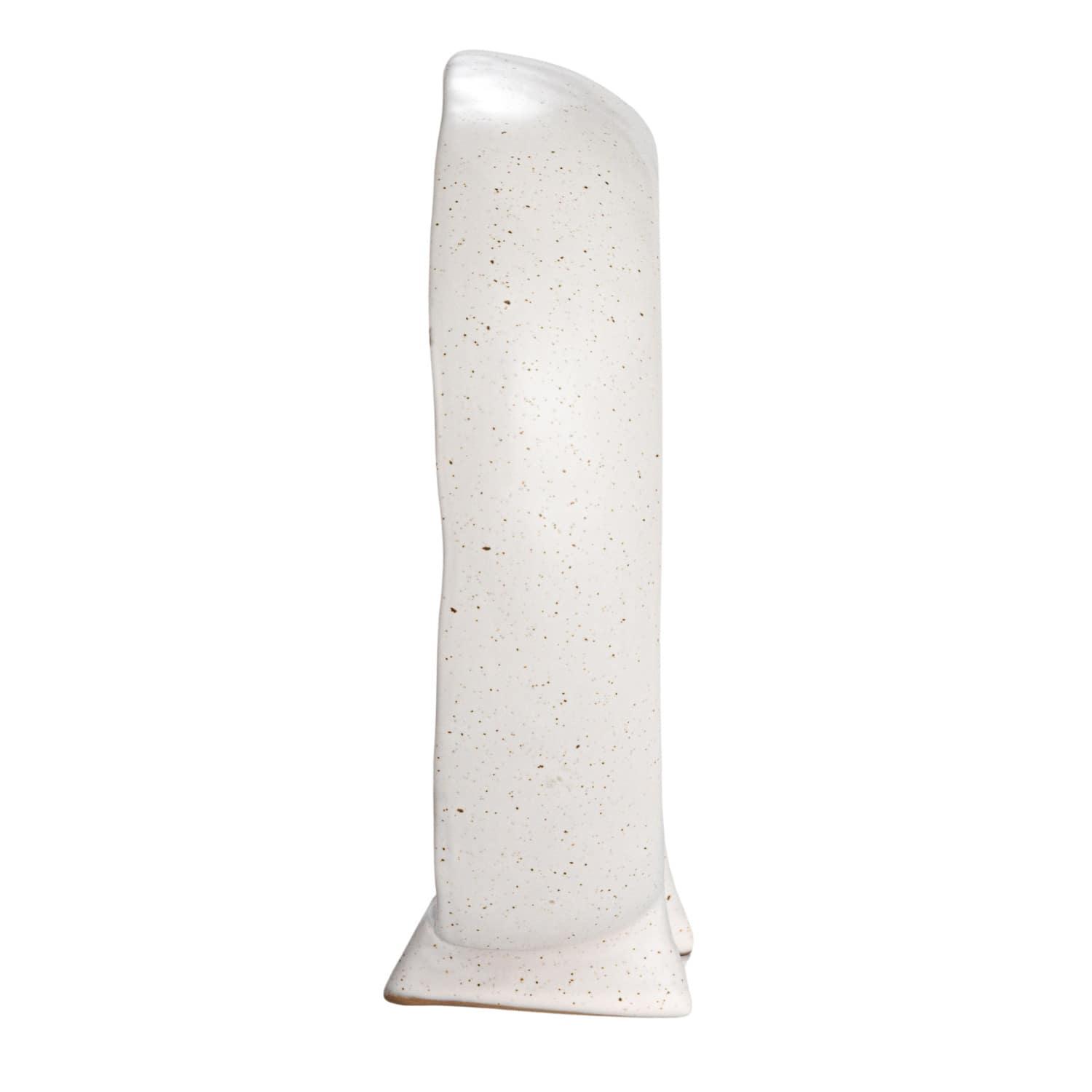 Hello Honey® 8.5" Cream Stoneware Footed Shelf with 4 Compartments & Attached Vase with Reactive Glaze