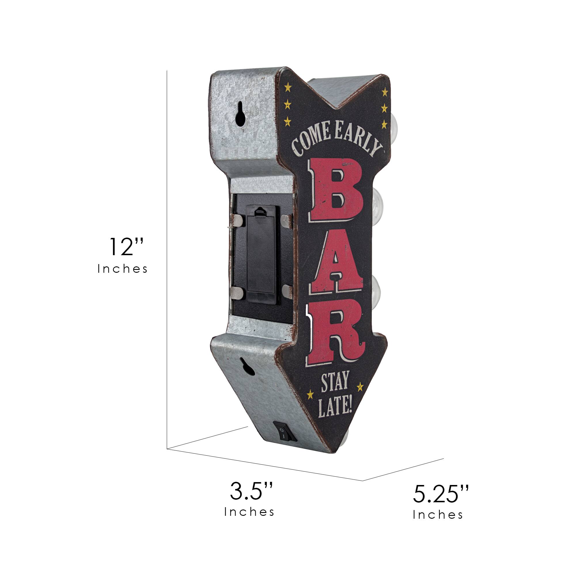 Vintage Bar Mini Metal LED Marquee Arrow Wall Sign