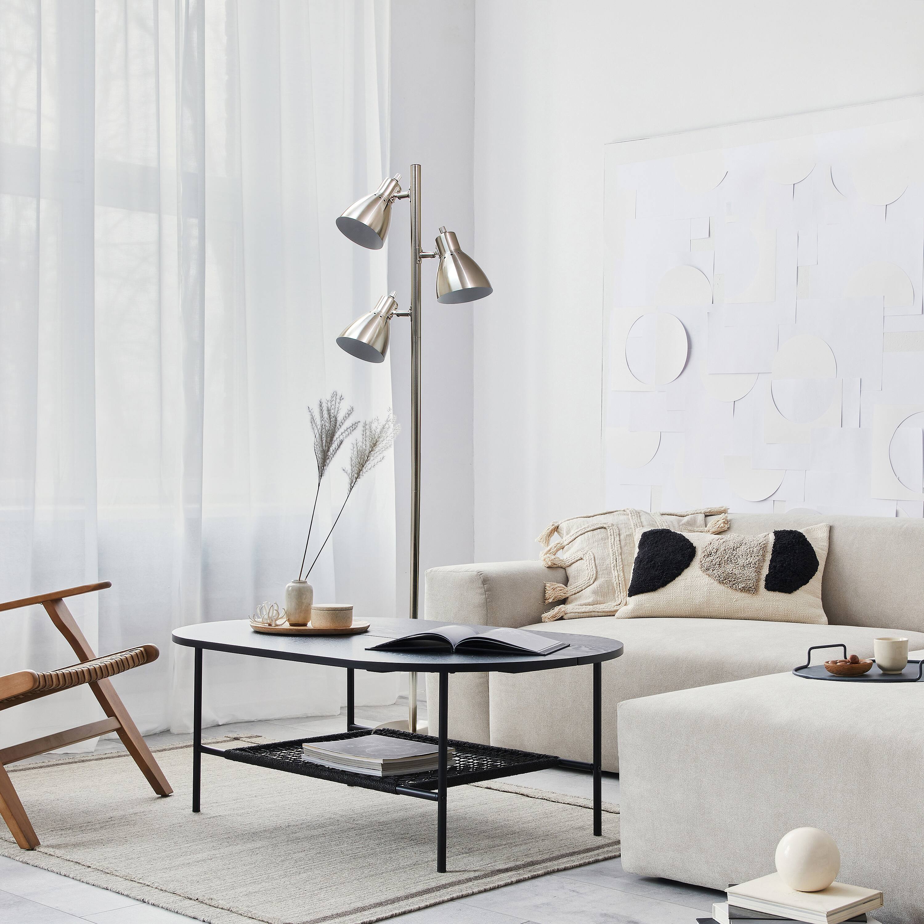 Simple Designs 64&#x22; Metal 3-Light Tree Floor Lamp