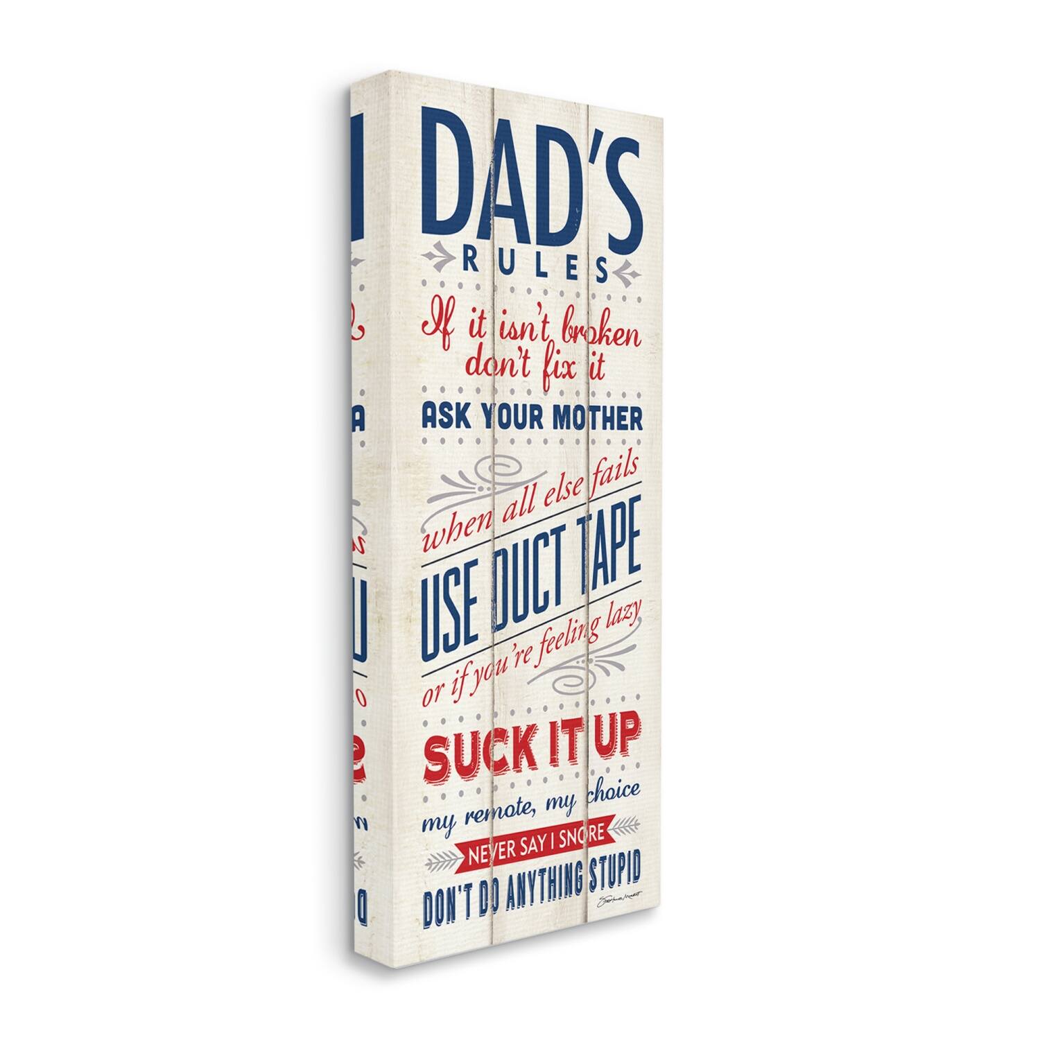 Stupell Industries Dad&#x27;S Rules Canvas Wall Art