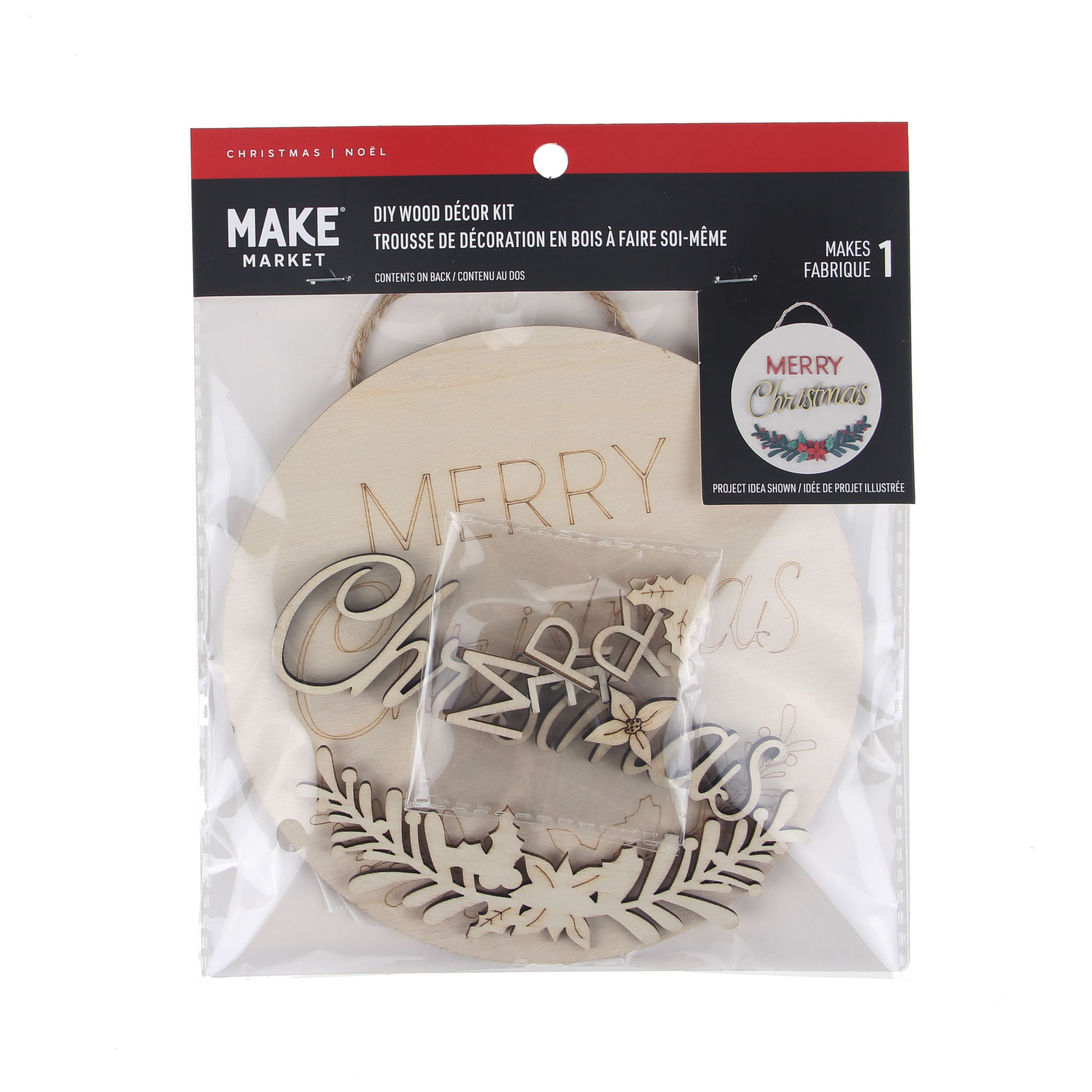 6&#x22; Merry Christmas DIY Wood D&#xE9;cor Kit by Make Market&#xAE;