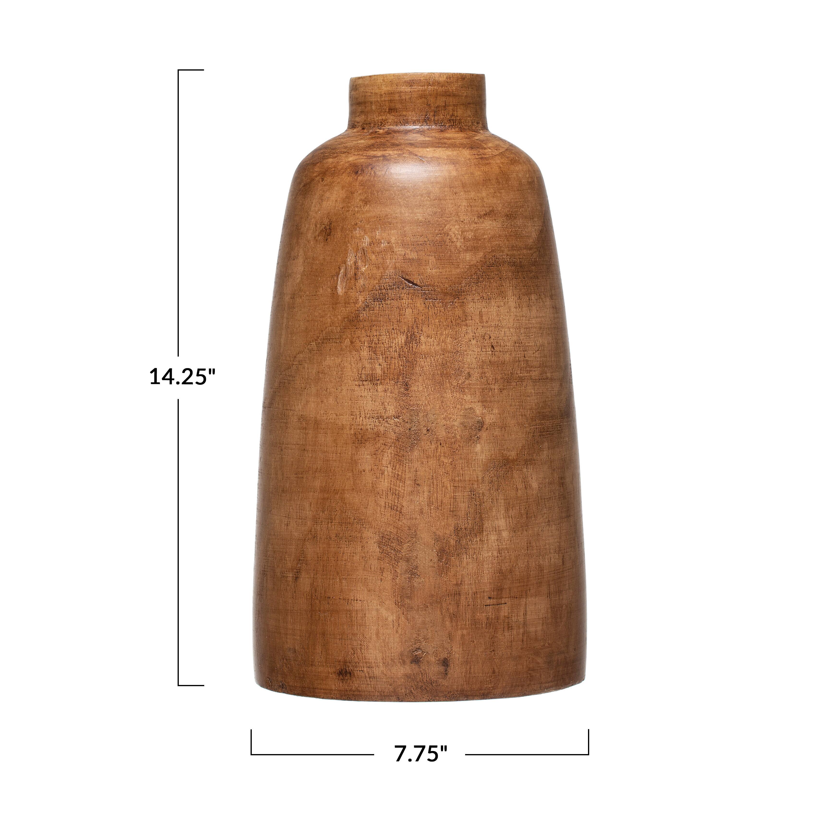 Hello Honey&#xAE; 14.5&#x22; Brown Paulownia Wood Vase