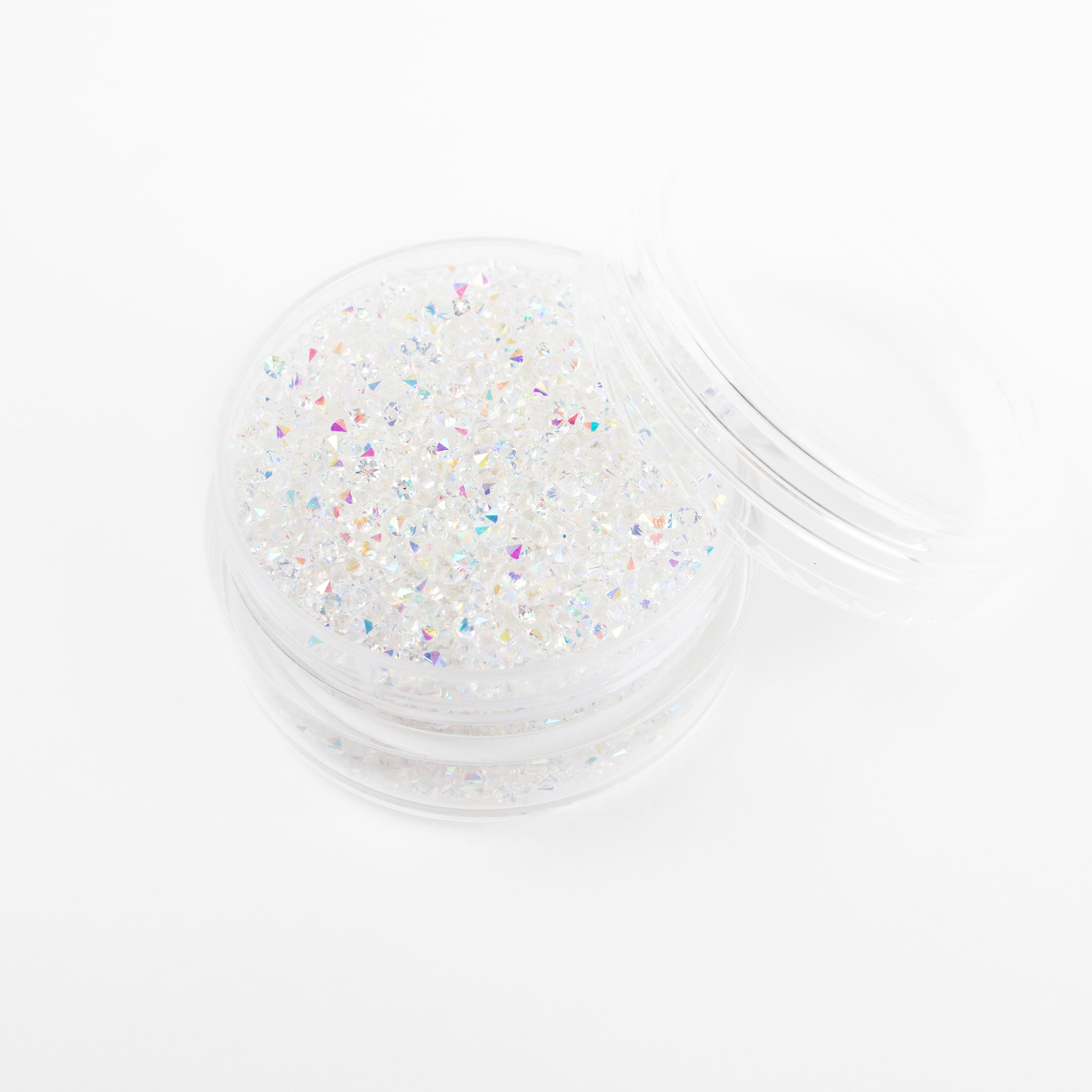 12 Pack: 1.2mm Glass Micro Rhinestones by Bead Landing™, 0.7oz.