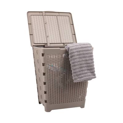 Mind Reader 61L Ventilated Foldable Laundry Hamper with Cut Out Handles ...