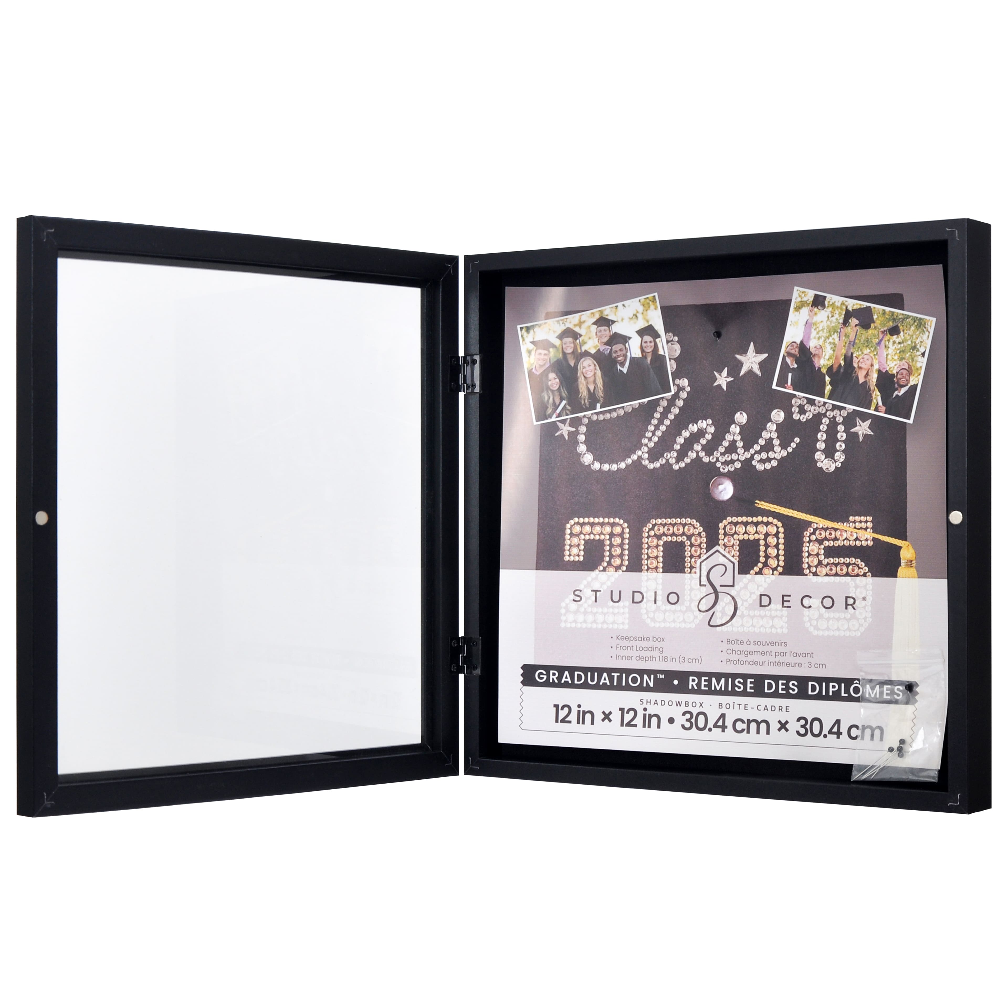 Graduation&#x2122; 12&#x22; x 12&#x22; Black Front Loading Shadowbox by Studio D&#xE9;cor&#xAE;