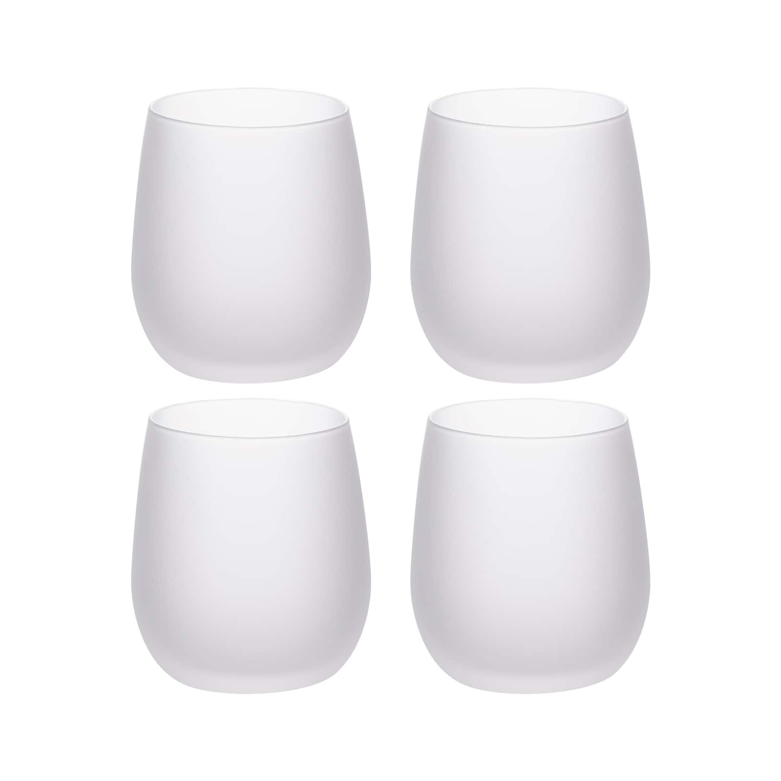 Craft Express 10oz. Frosted White Stemless Glass, 4ct.