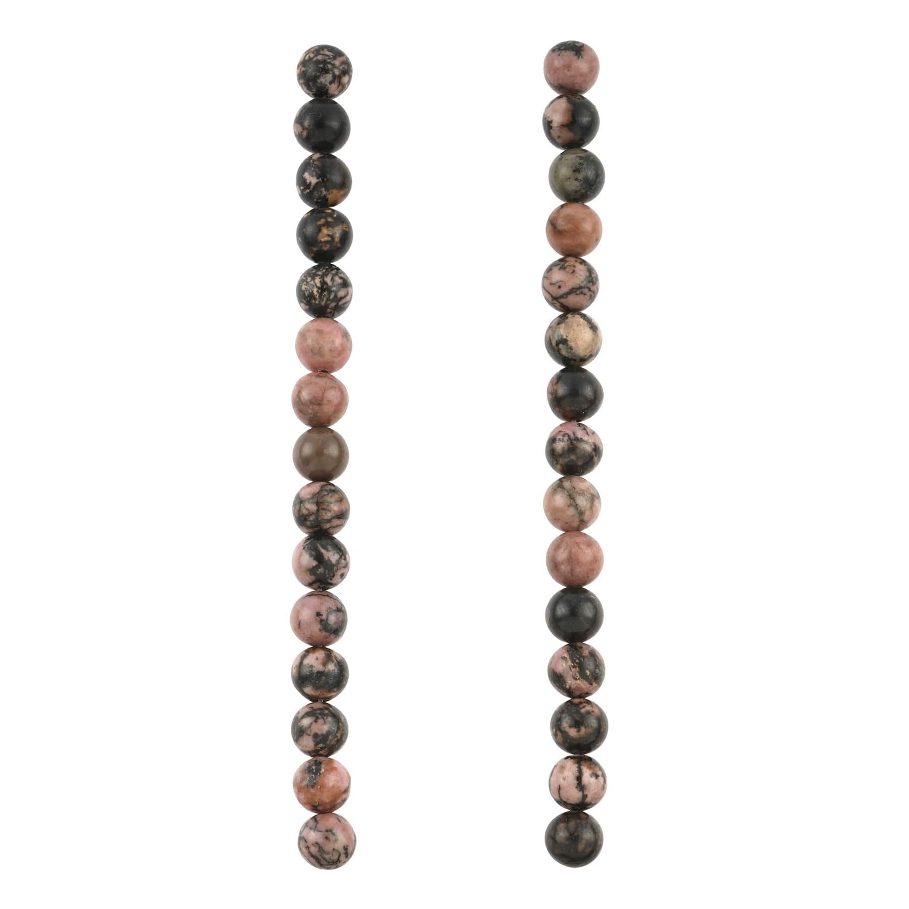 12 Pack: Rhodonite Round Beads by Bead Landing™