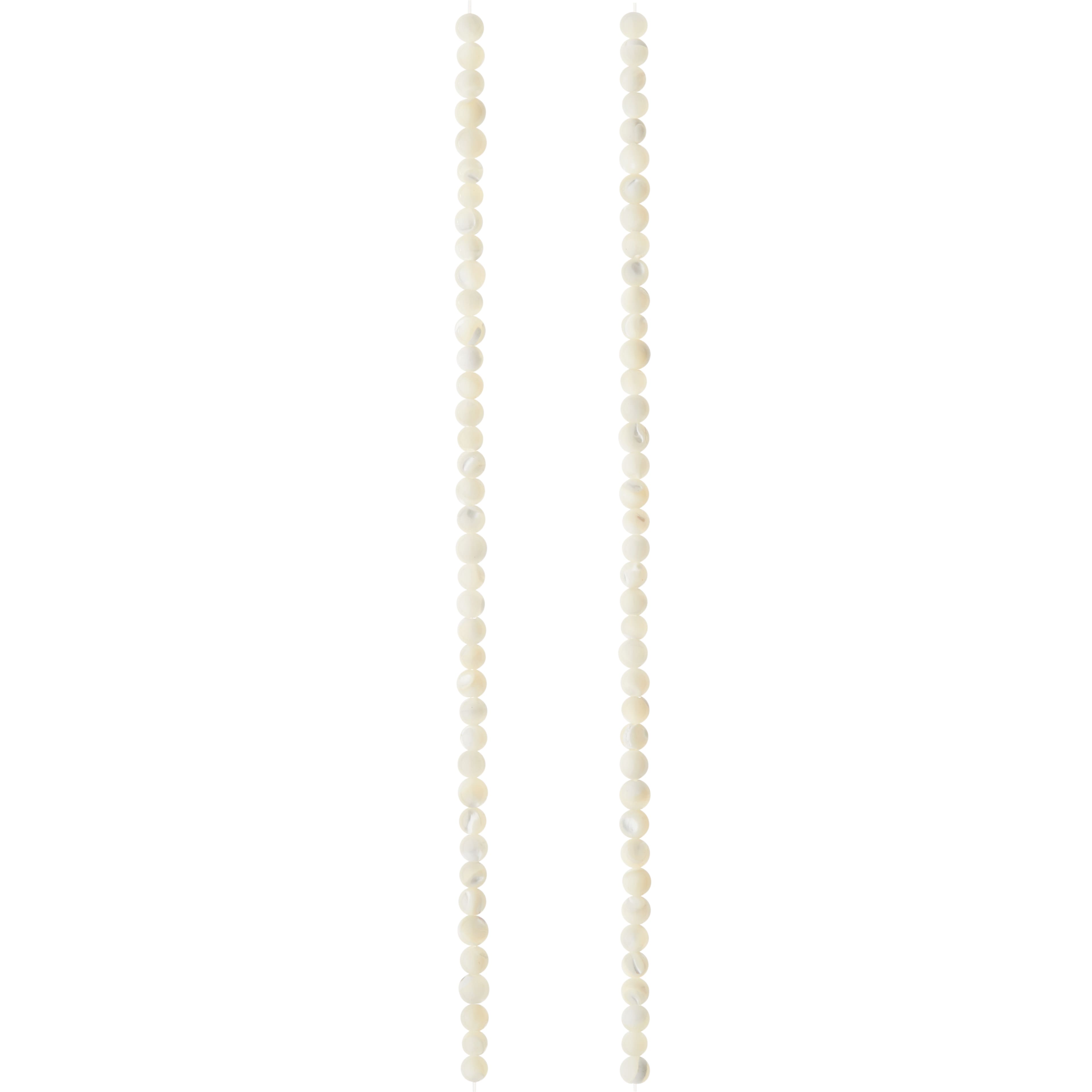 12 Pack: White Mother of Pearl Round Beads, 4mm by Bead Landing™