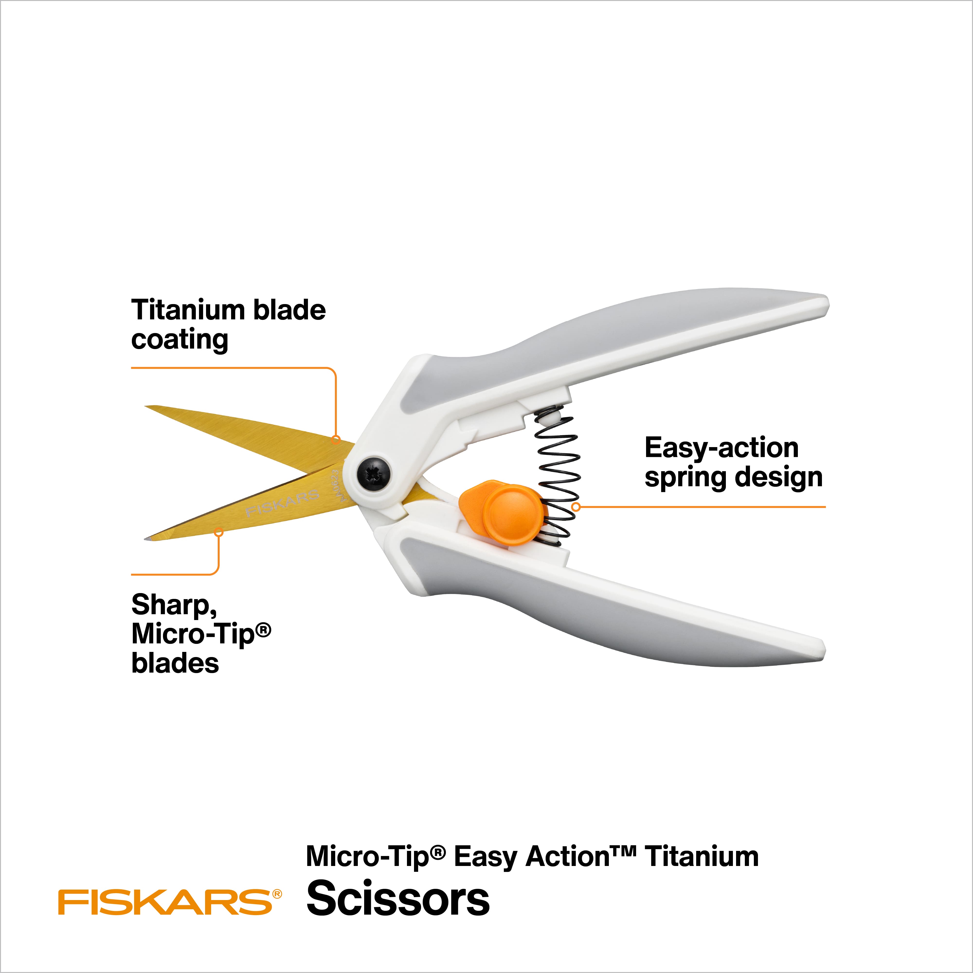 6 Pack: Fiskars® Easy Action™ No.5 Micro-Tip® Titanium Scissors