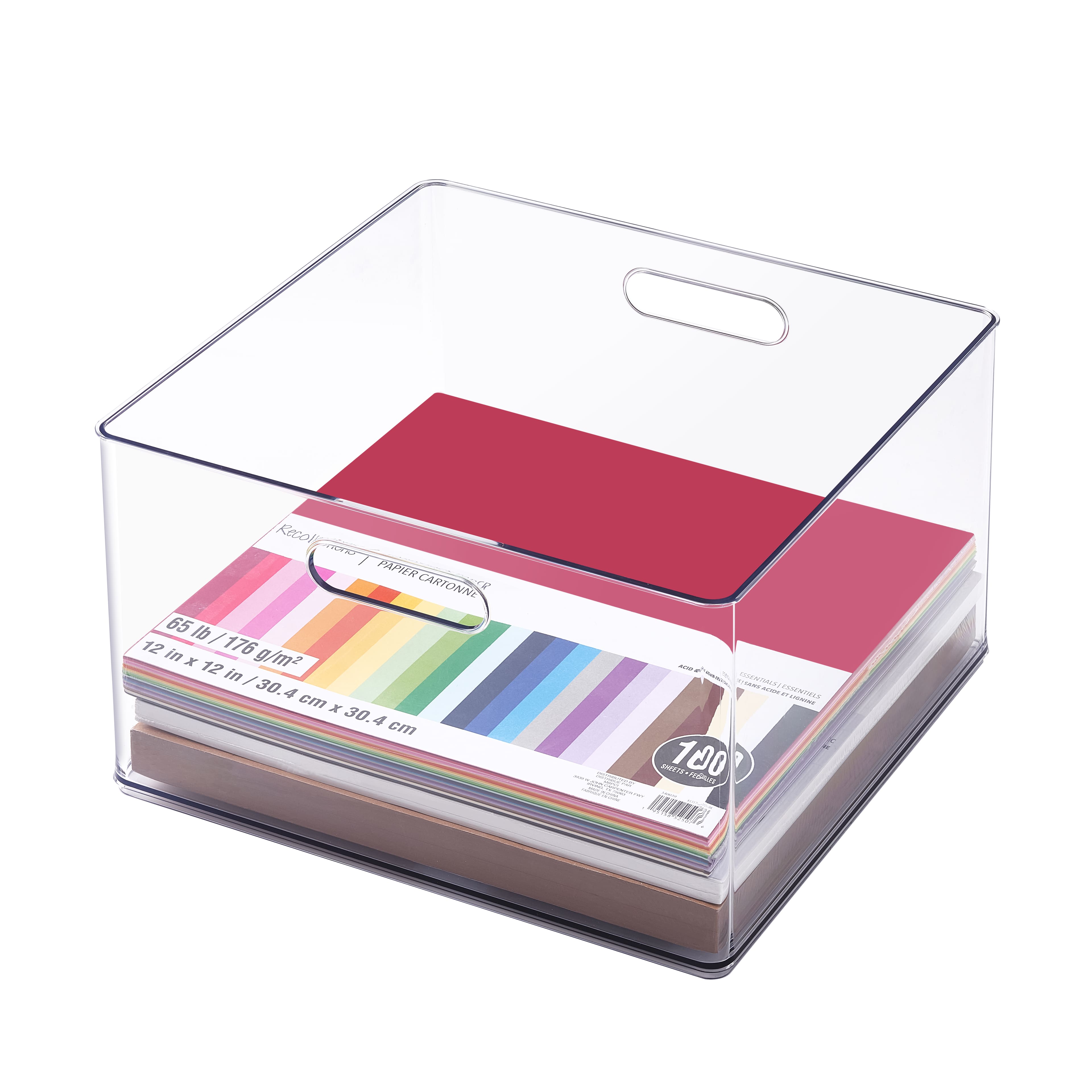 13&#x22; x 13&#x22; Clear Storage Bin with Handles by Simply Tidy&#x2122;