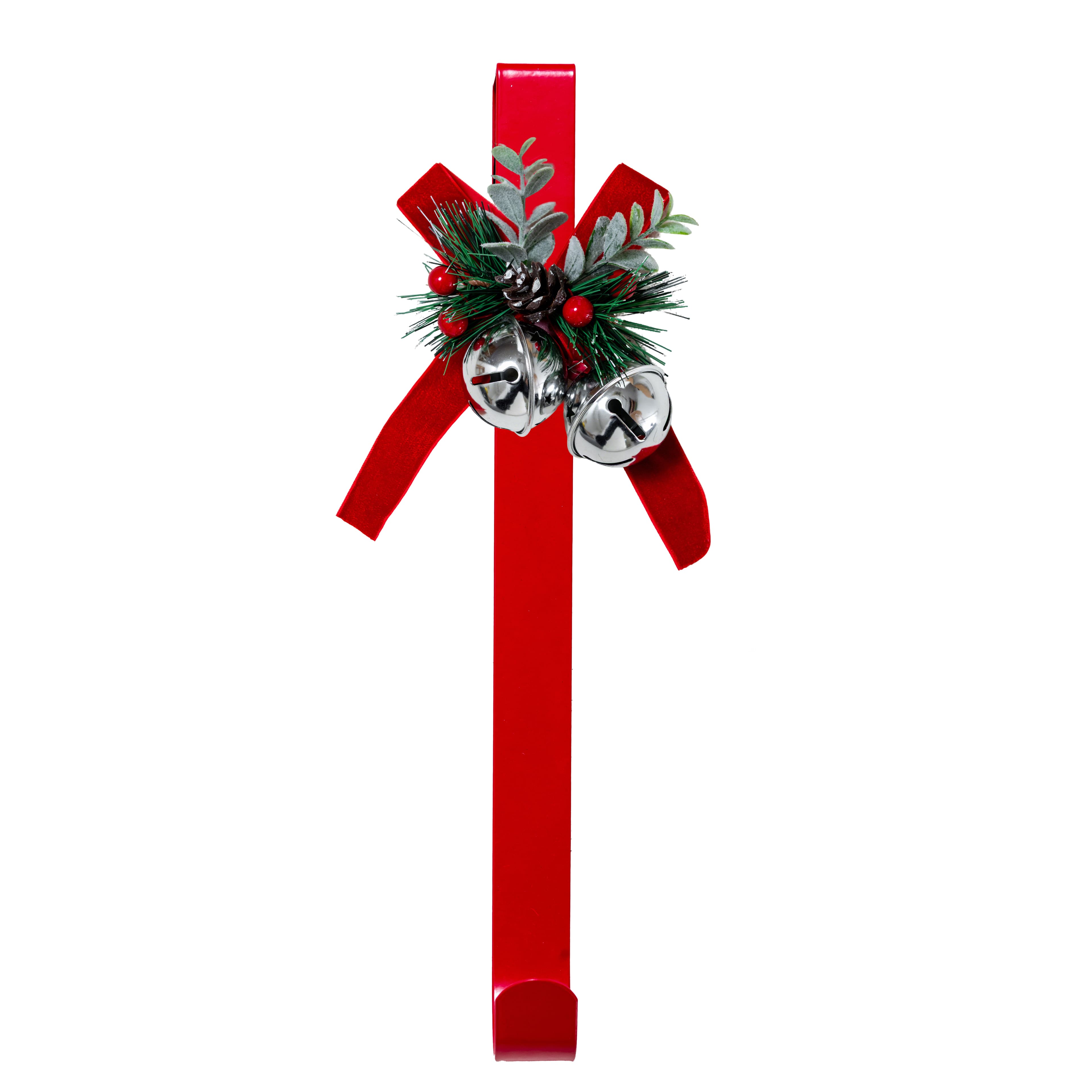 15&#x22; Red &#x26; Silver Bell Wreath Hanger by Ashland&#xAE;