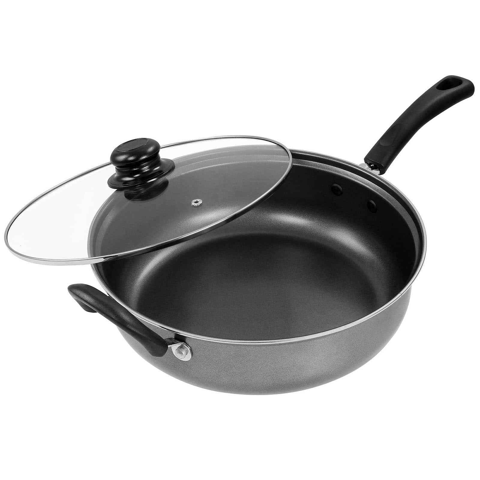 Gibson® Everyday 11" Gray Highberry Chicken Fryer with Lid