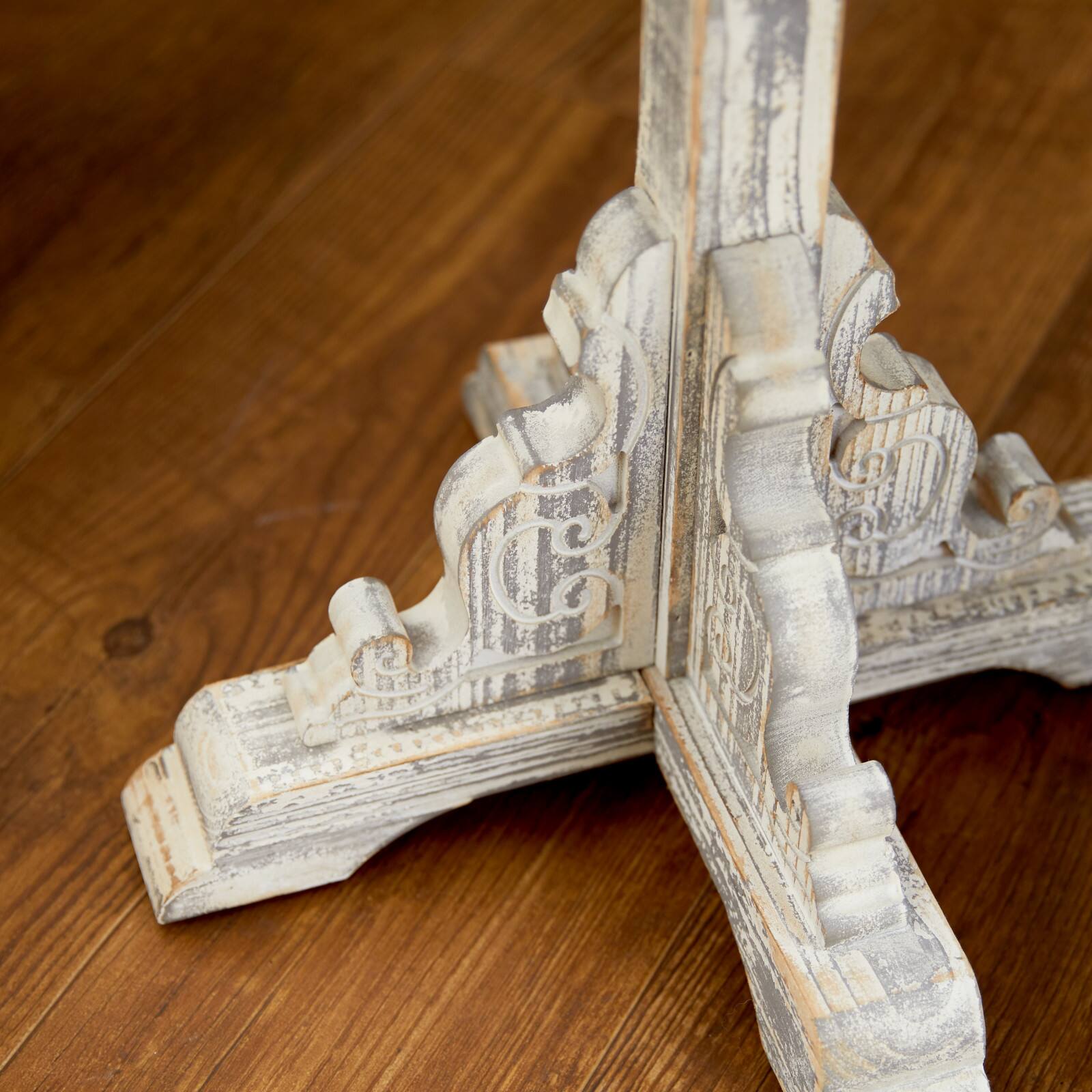 23" White Chinese Fir Farmhouse Accent Table