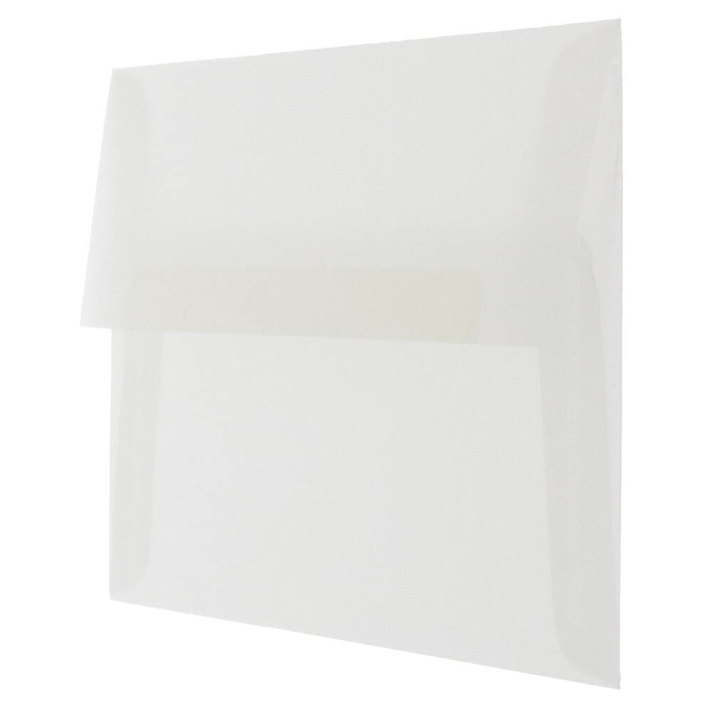 JAM Paper 4.375&#x22; x 5.75 Clear Translucent Vellum Invitation Envelopes