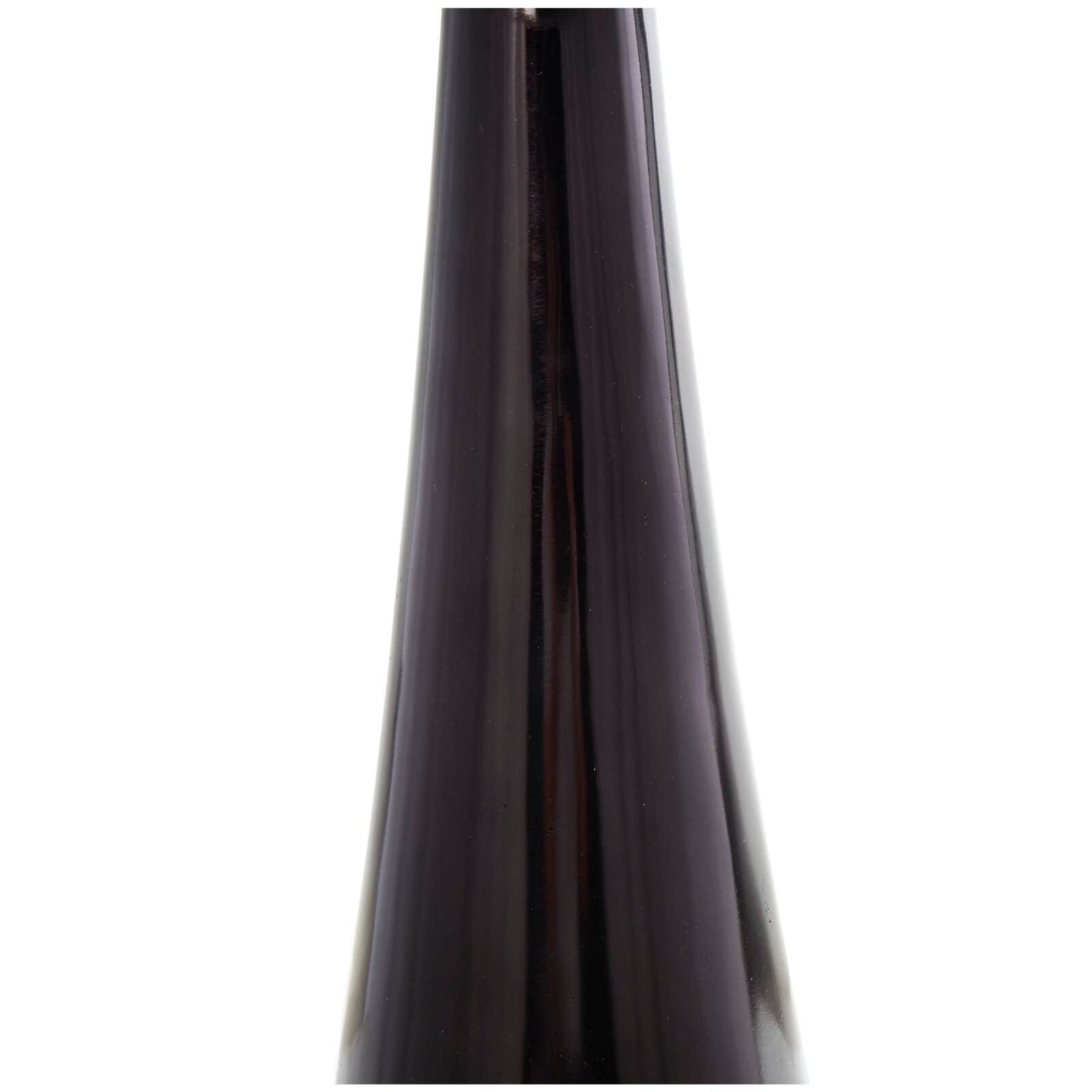 24" Black Aluminum Geometric Cone Accent Table