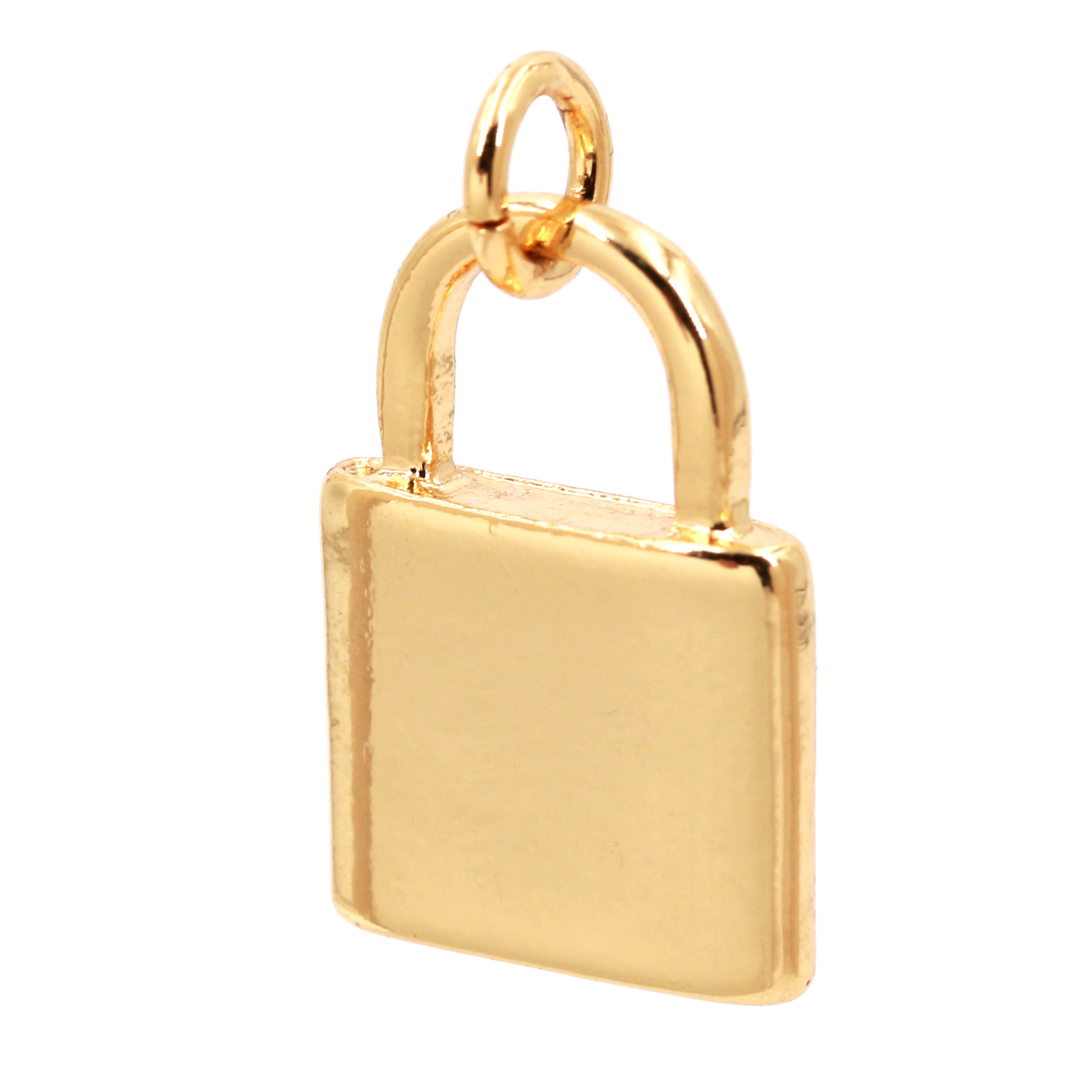 14K Gold Plated Lock Charm by Bead Landing&#x2122;