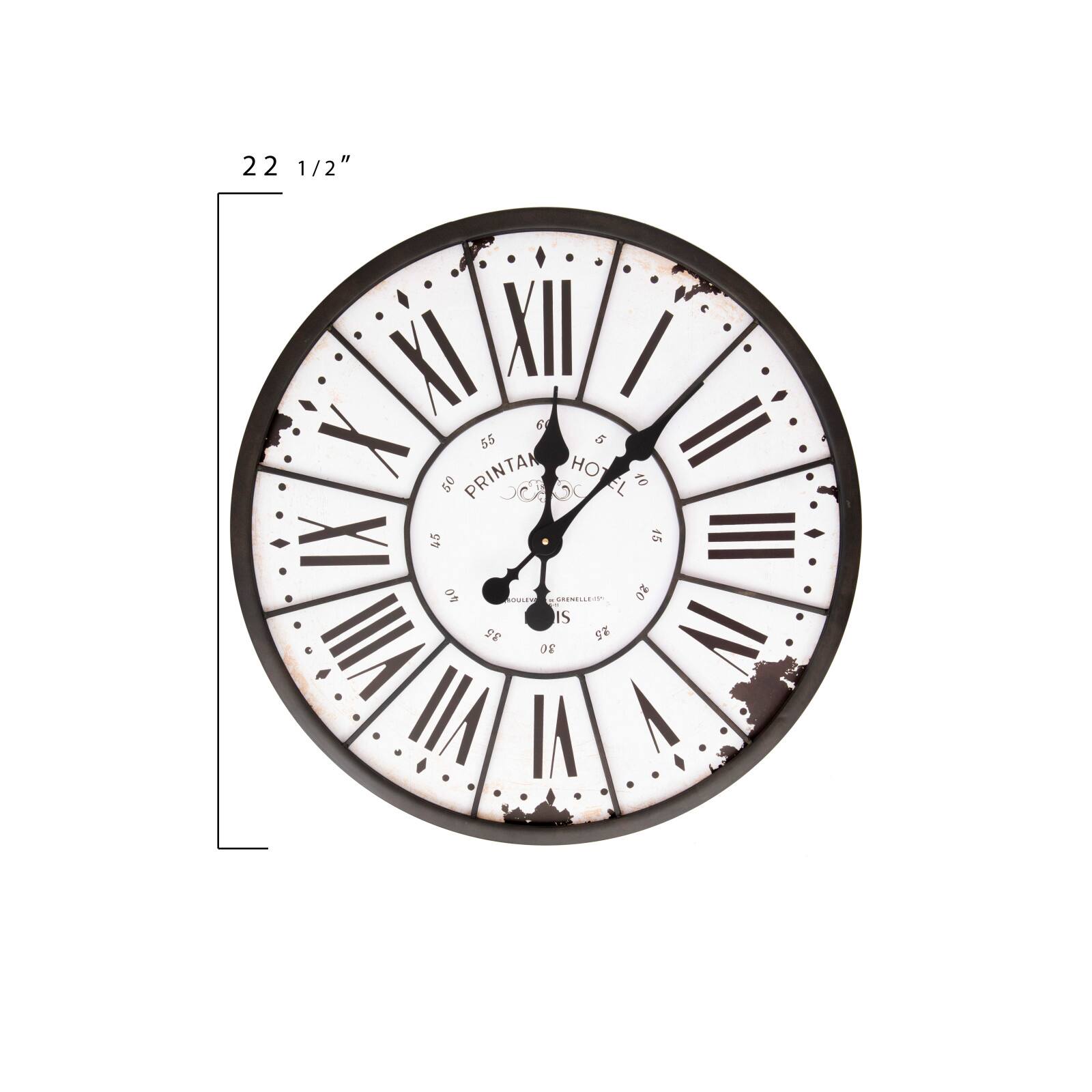 Hello Honey&#xAE; Turn of The Century Style Metal &#x26; Wood Wall Clock