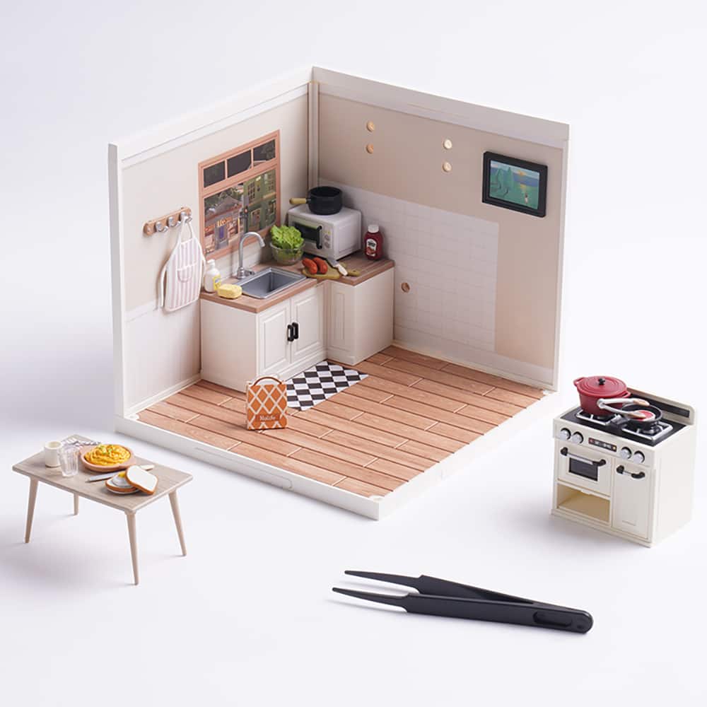 Rolife® Super Creator Happy Meals Kitchen DIY Miniature Kit