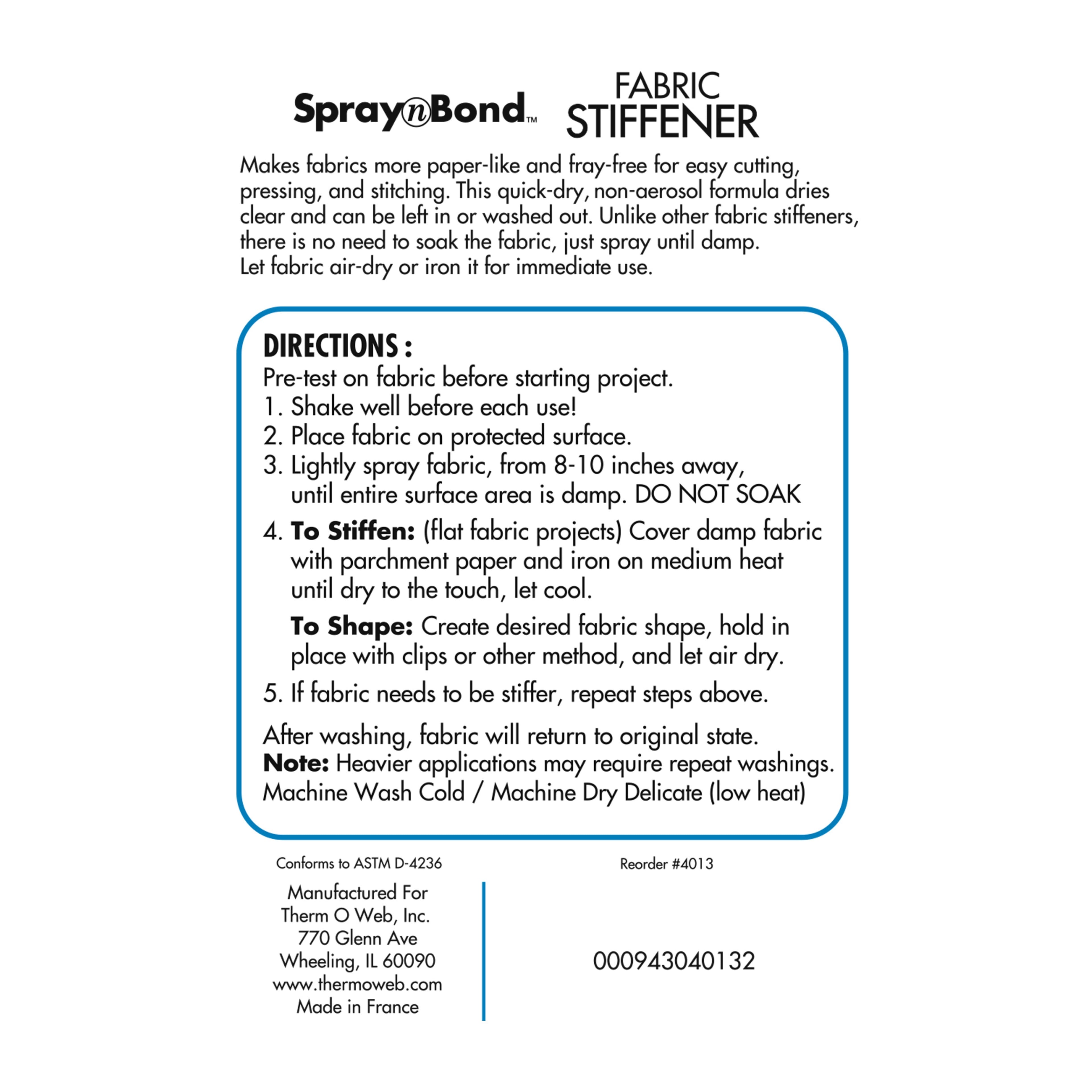 7oz. Therm O Web SpraynBond&#x2122; Heat-Bonded Fabric Stiffener
