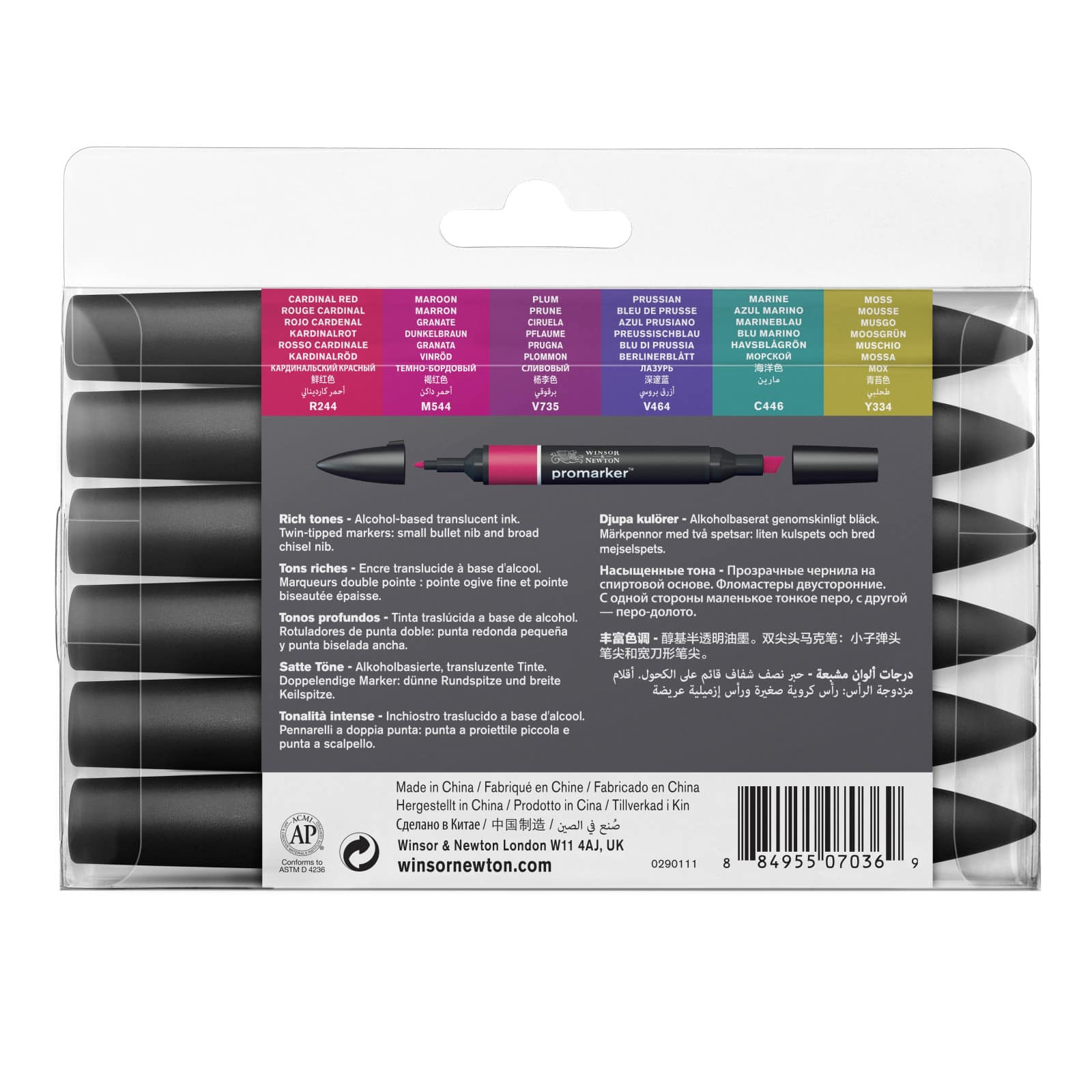 Winsor &#x26; Newton&#xAE; ProMarker&#x2122; Rich Tones 6 Marker Set